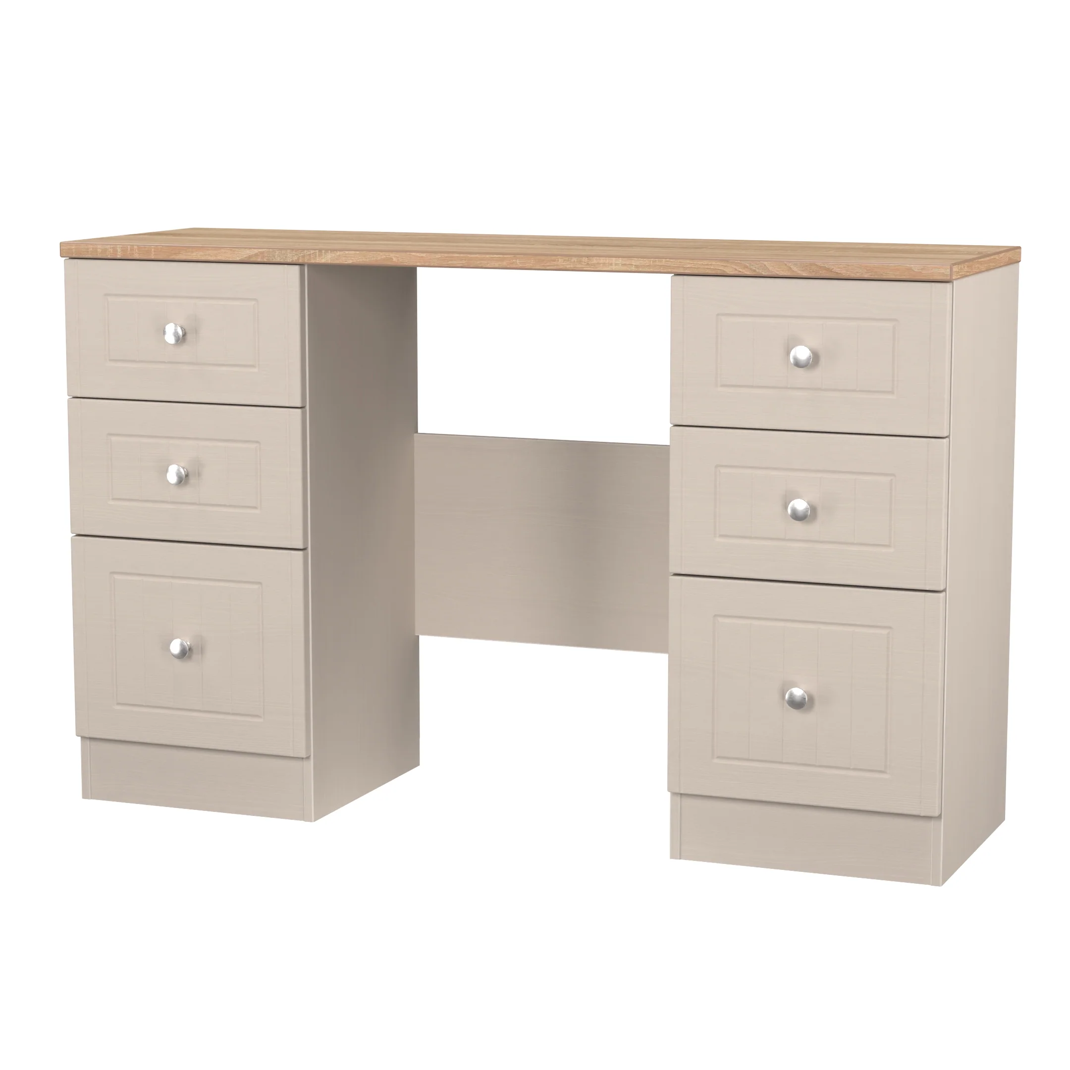 Lynton Ready Assembled Double Pedestal Desk In Kashmir Ash & Bardolino Oak - Image 4