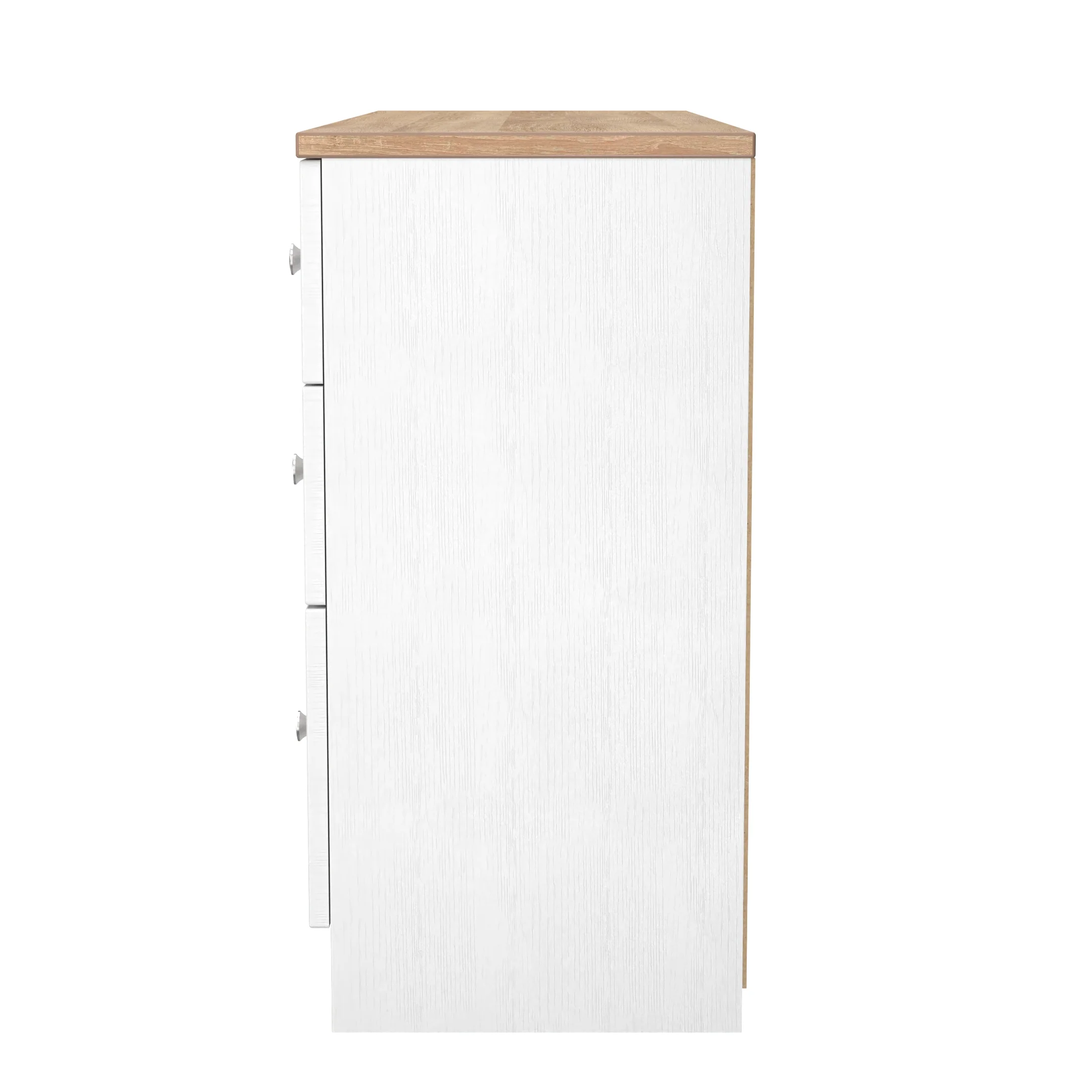 Lynton Ready Assembled Double Pedestal Desk In Porcelain Ash & Bardolino Oak - Image 3