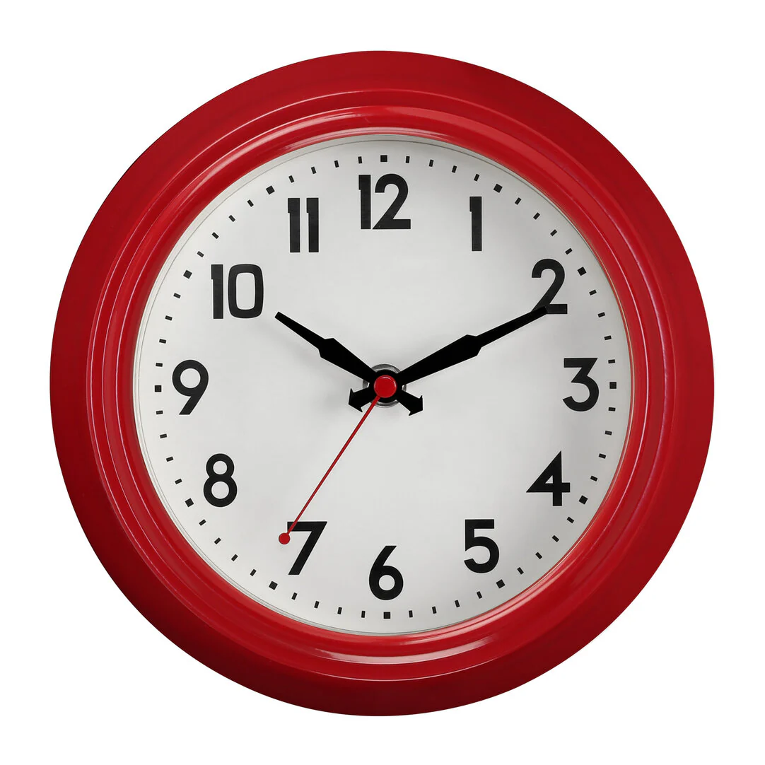 Maddox Red Metal 22cm Wall Clock