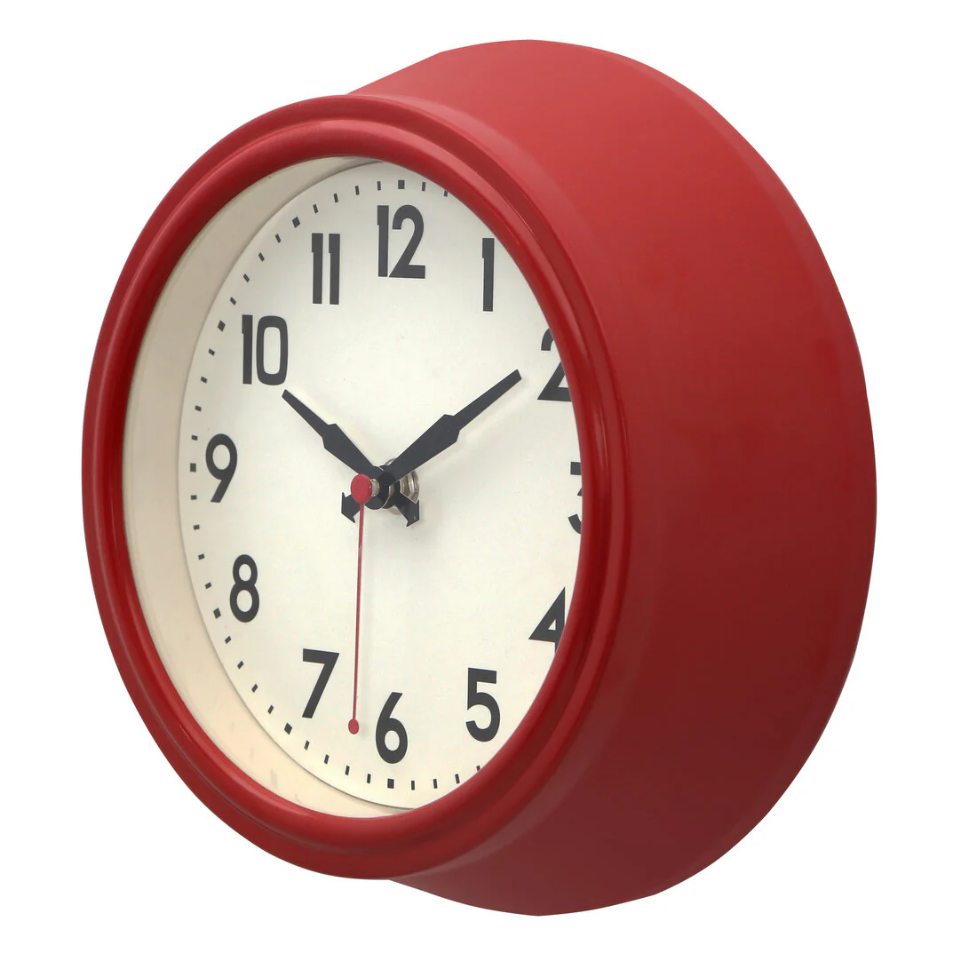 Maddox Red Metal 22cm Wall Clock - Image 2