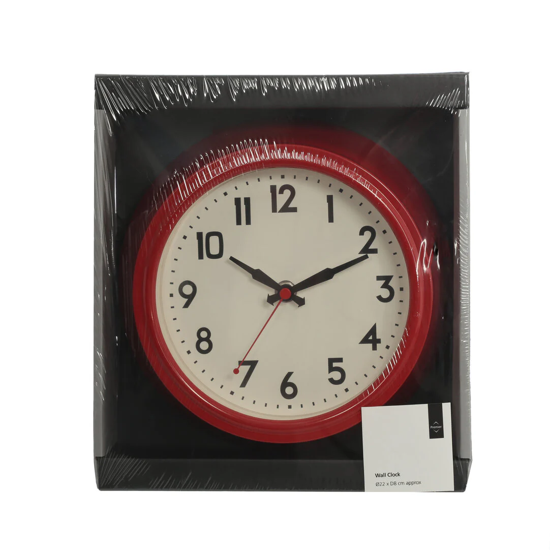 Maddox Red Metal 22cm Wall Clock - Image 4