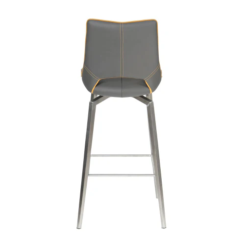 Mako Swivel Leather Effect Graphite Grey Bar Chair - Image 5