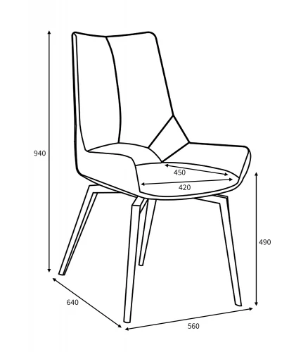 Mako Swivel Leather Effect Graphite Grey Dining Chair - Set Of 2 - Image 8