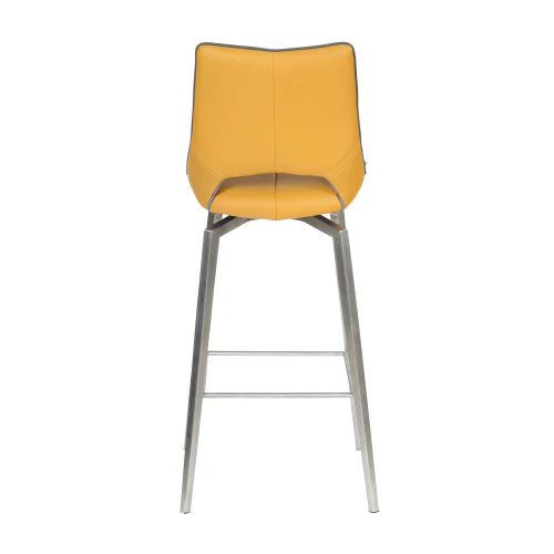 Mako Swivel Leather Effect Yellow Bar Chair - Image 10