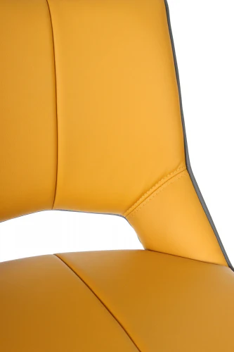 Mako Swivel Leather Effect Yellow Bar Chair - Image 11