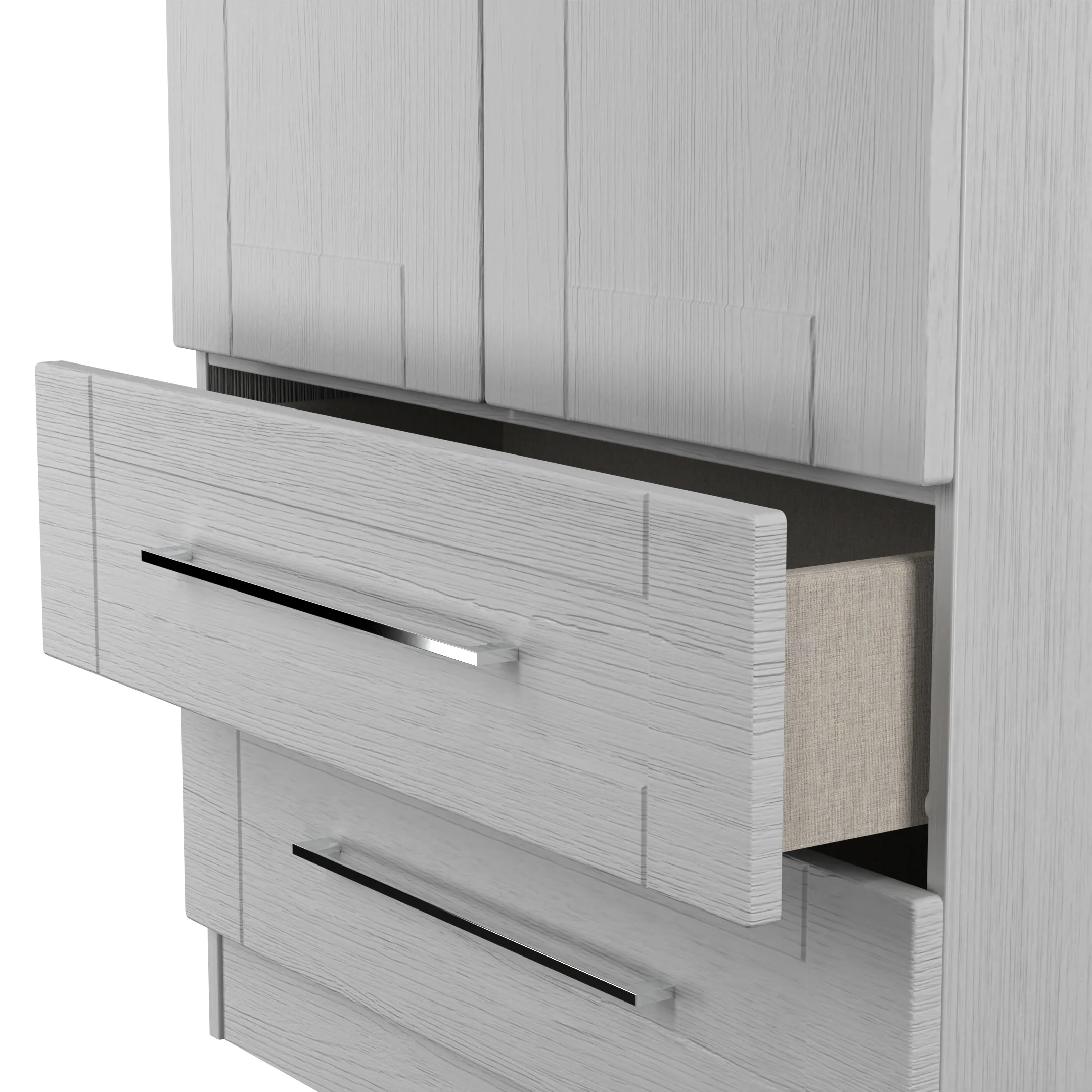Malton Ready Assembled 2 Door 2 Drawer Wardrobe in Grey Ash - Image 6