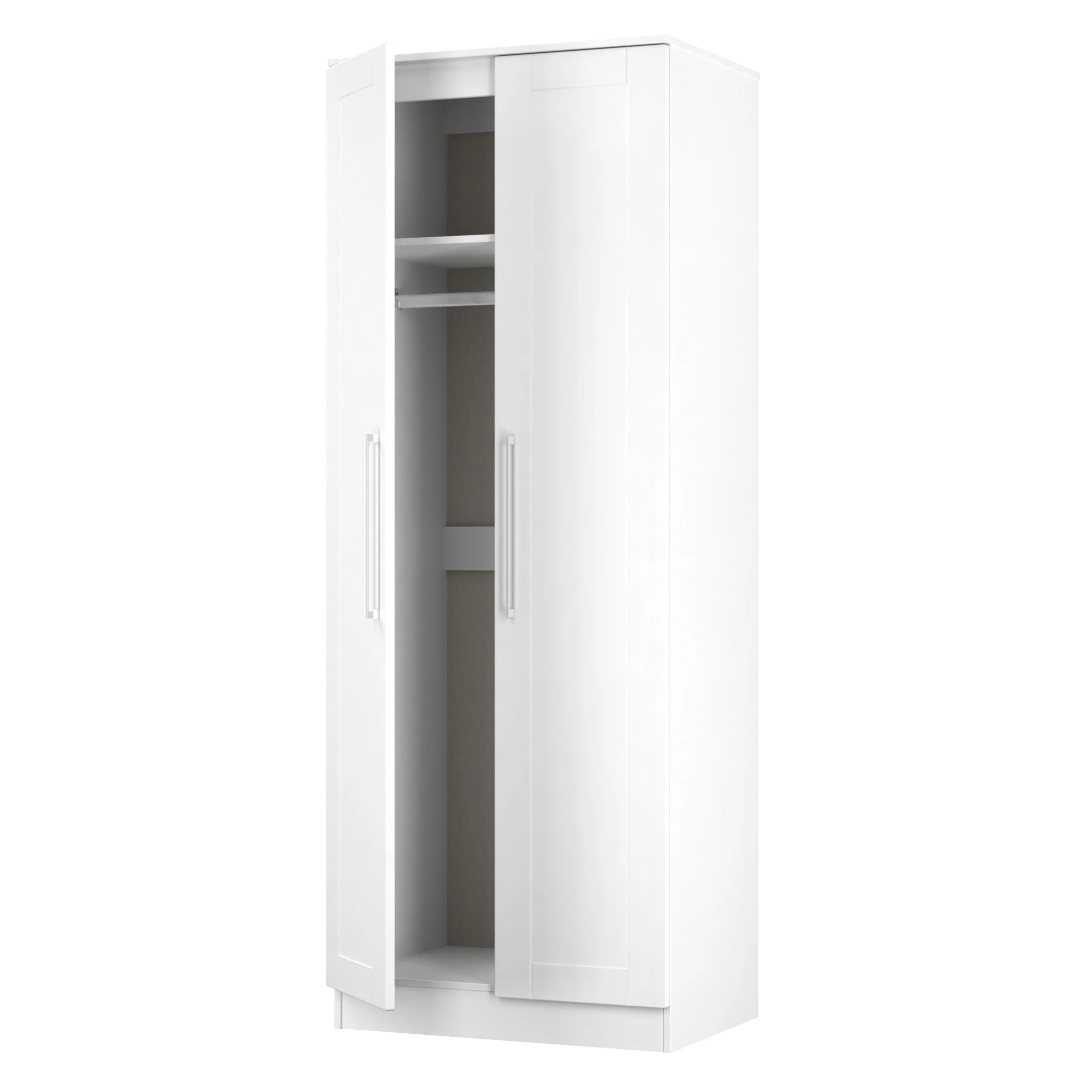 Malton Ready Assembled 2 Door Wardrobe in White Ash - Image 5