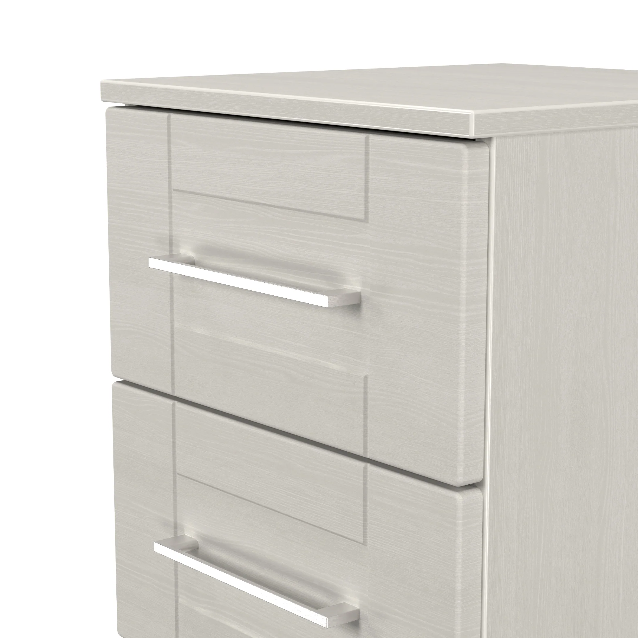 Malton Ready Assembled 3 Drawer Bedside Cabinet in Grey Ash - Image 5