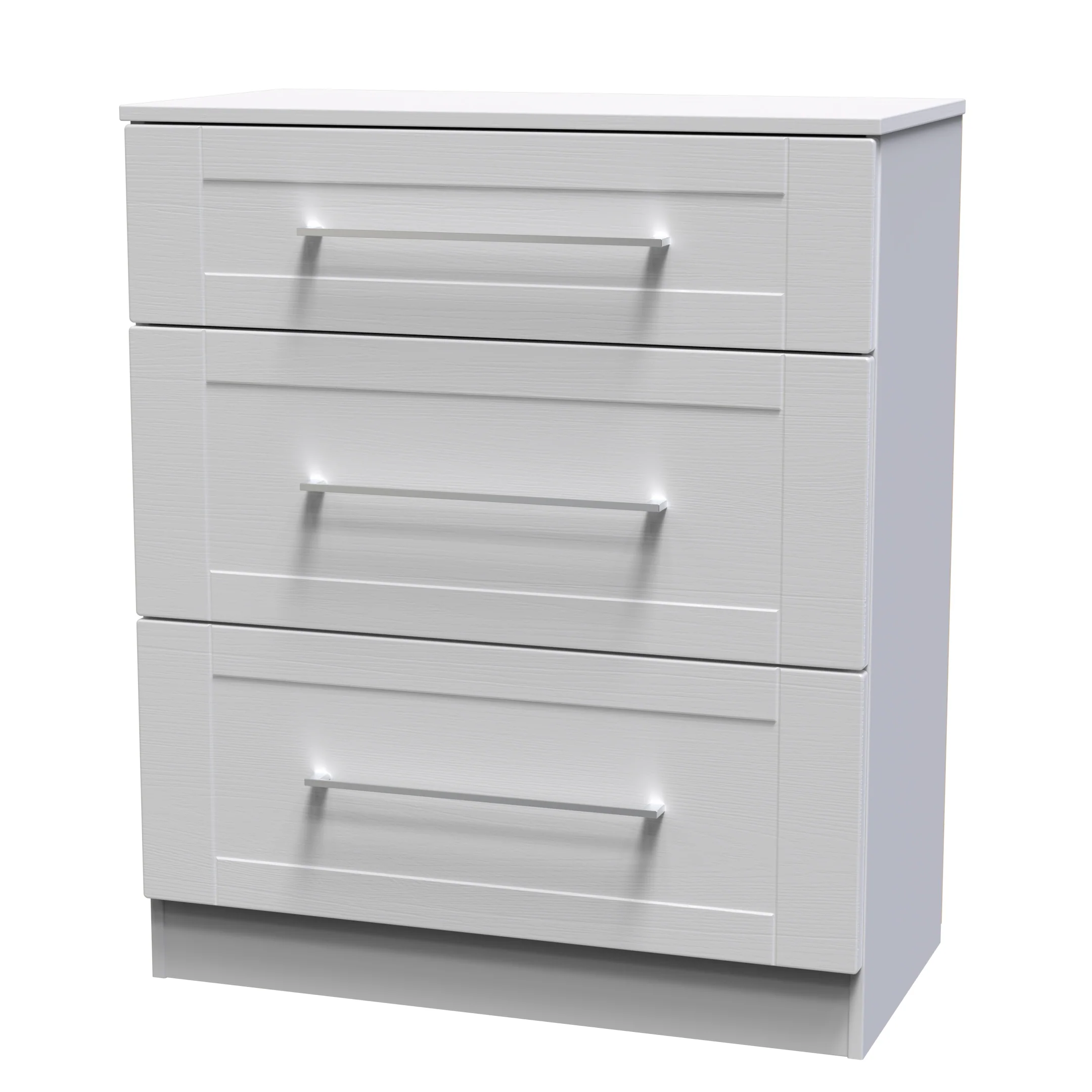 Malton Ready Assembled 3 Drawer Deep Chest in Grey Ash - Image 3