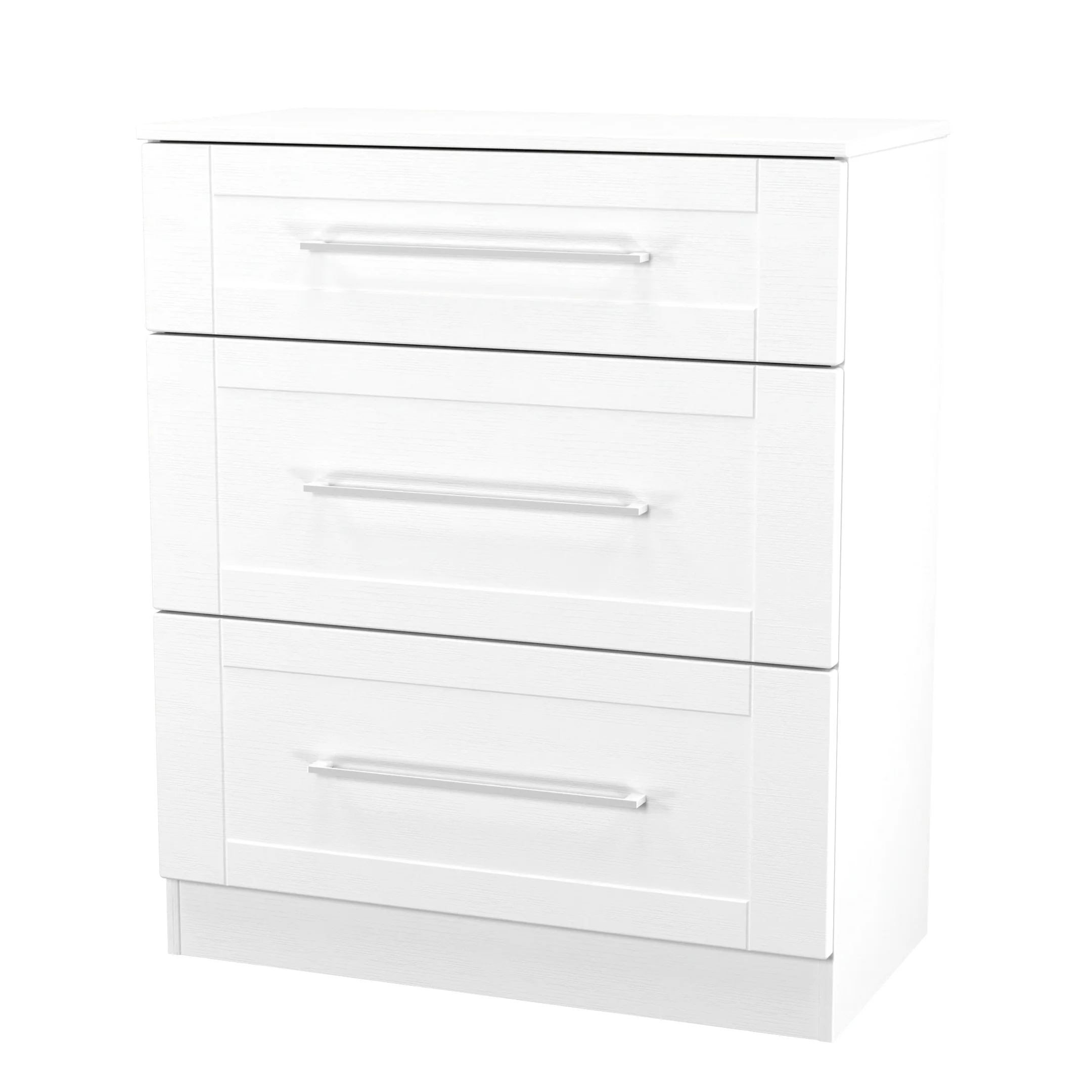 Malton Ready Assembled 3 Drawer Deep Chest in White Ash - Image 4