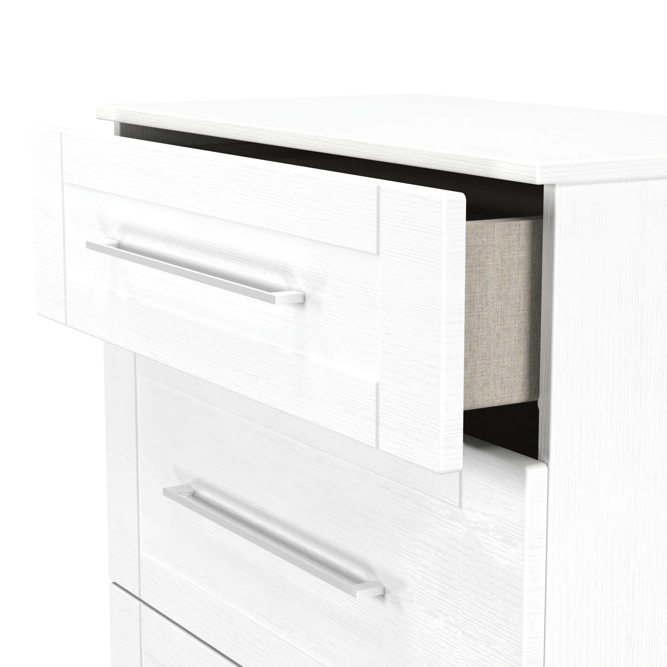 Malton Ready Assembled 3 Drawer Deep Chest in White Ash - Image 6