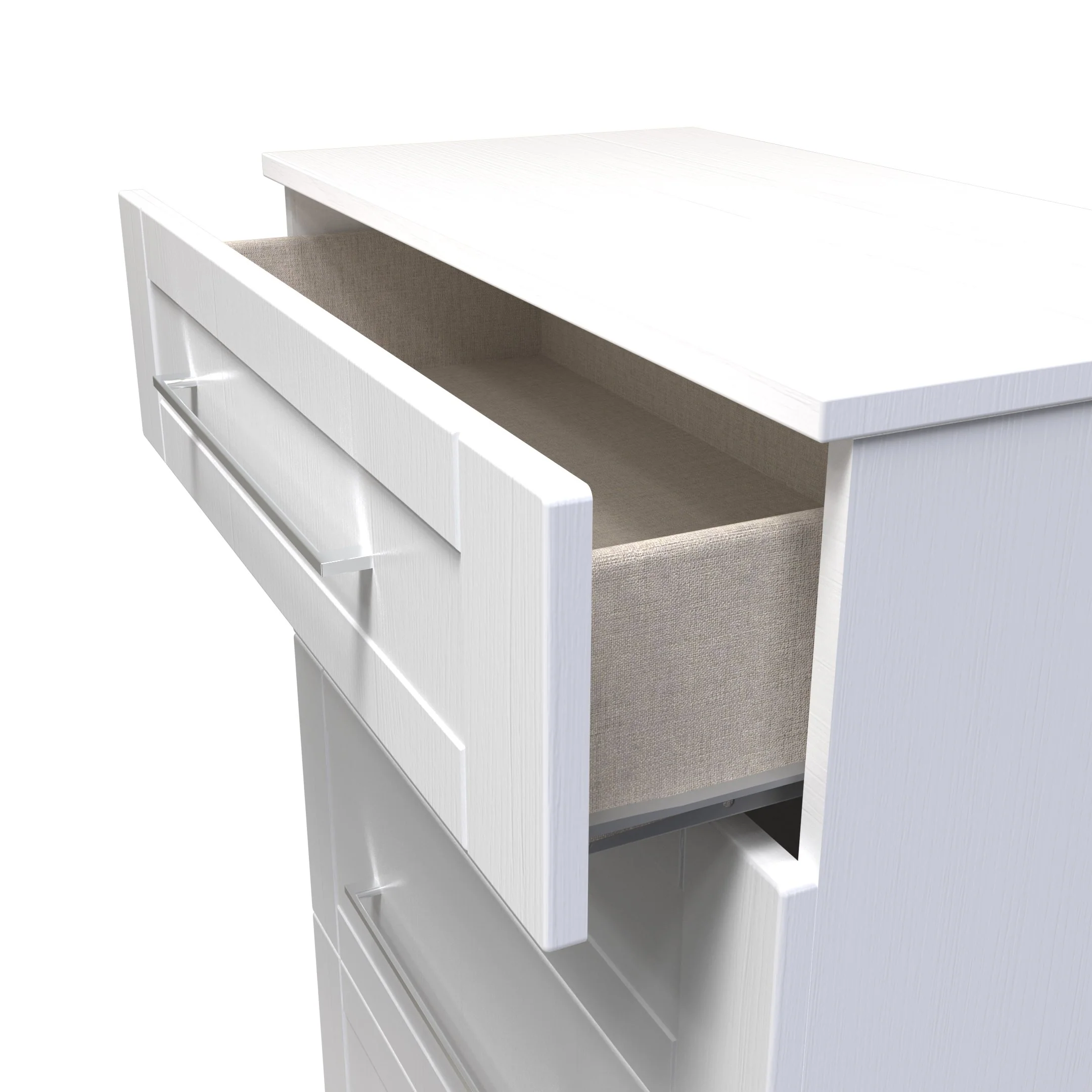 Malton Ready Assembled 4 Drawer Deep Chest in White Ash - Image 11