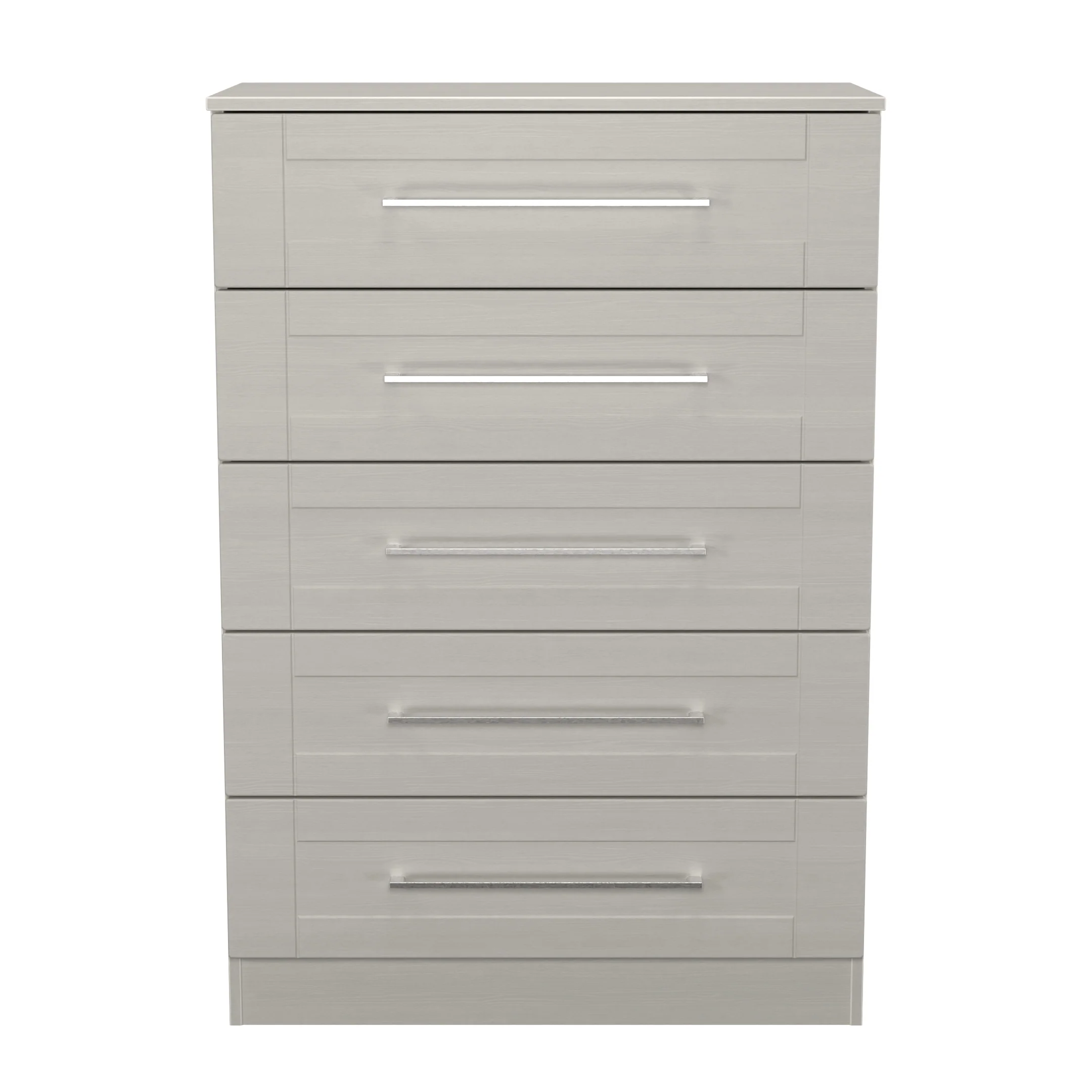 Malton Ready Assembled 5 Drawer Chest in Grey Ash - Image 2
