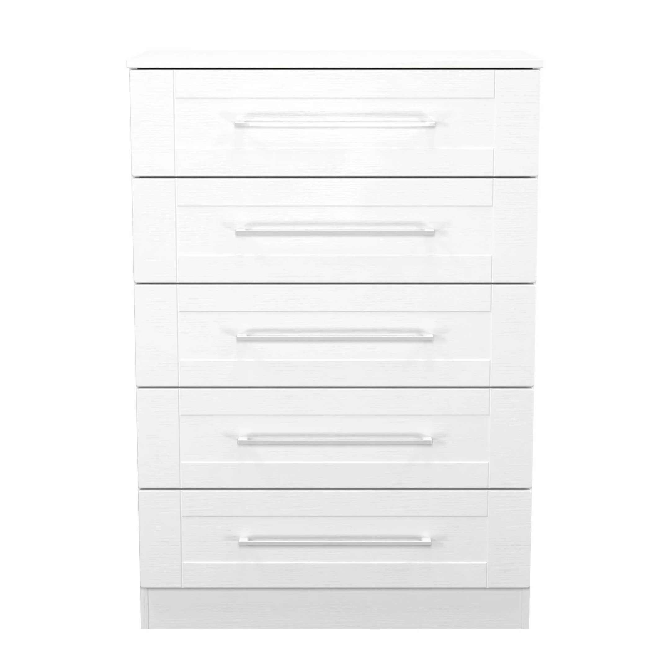 Malton Ready Assembled 5 Drawer Chest in White Ash - Image 2