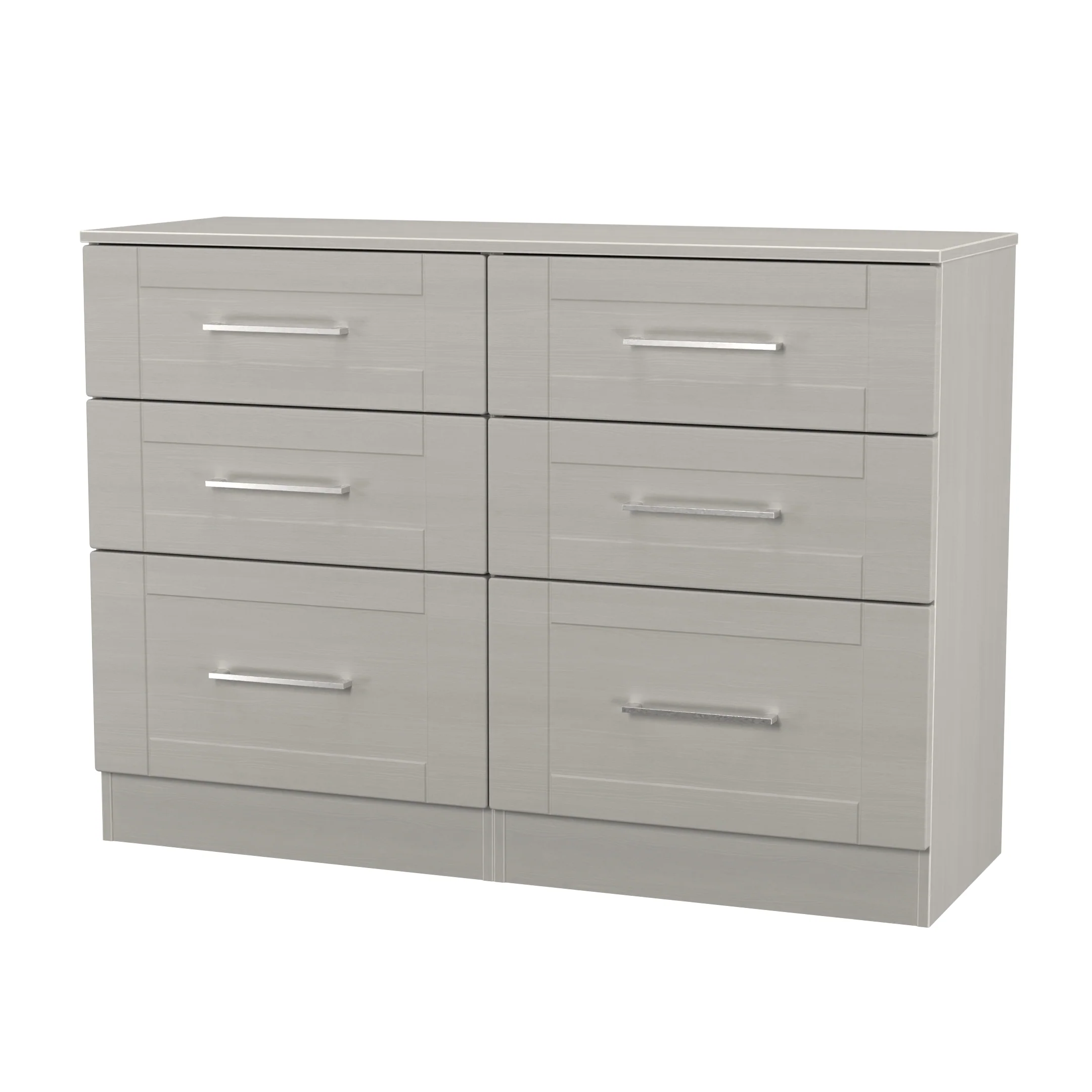 Malton Ready Assembled 6 Drawer Wide Chest in Grey Ash - Image 3