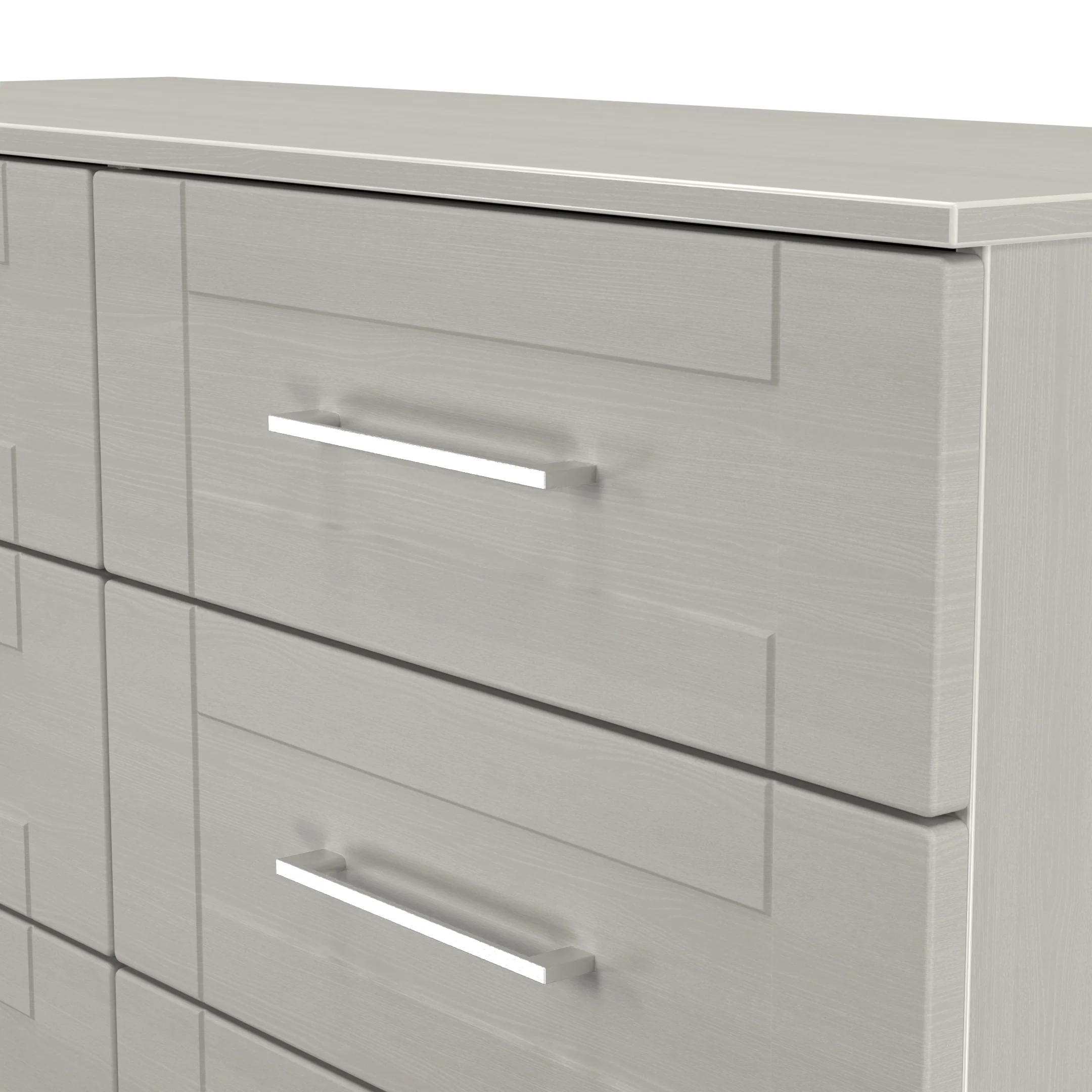 Malton Ready Assembled 6 Drawer Wide Chest in Grey Ash - Image 4