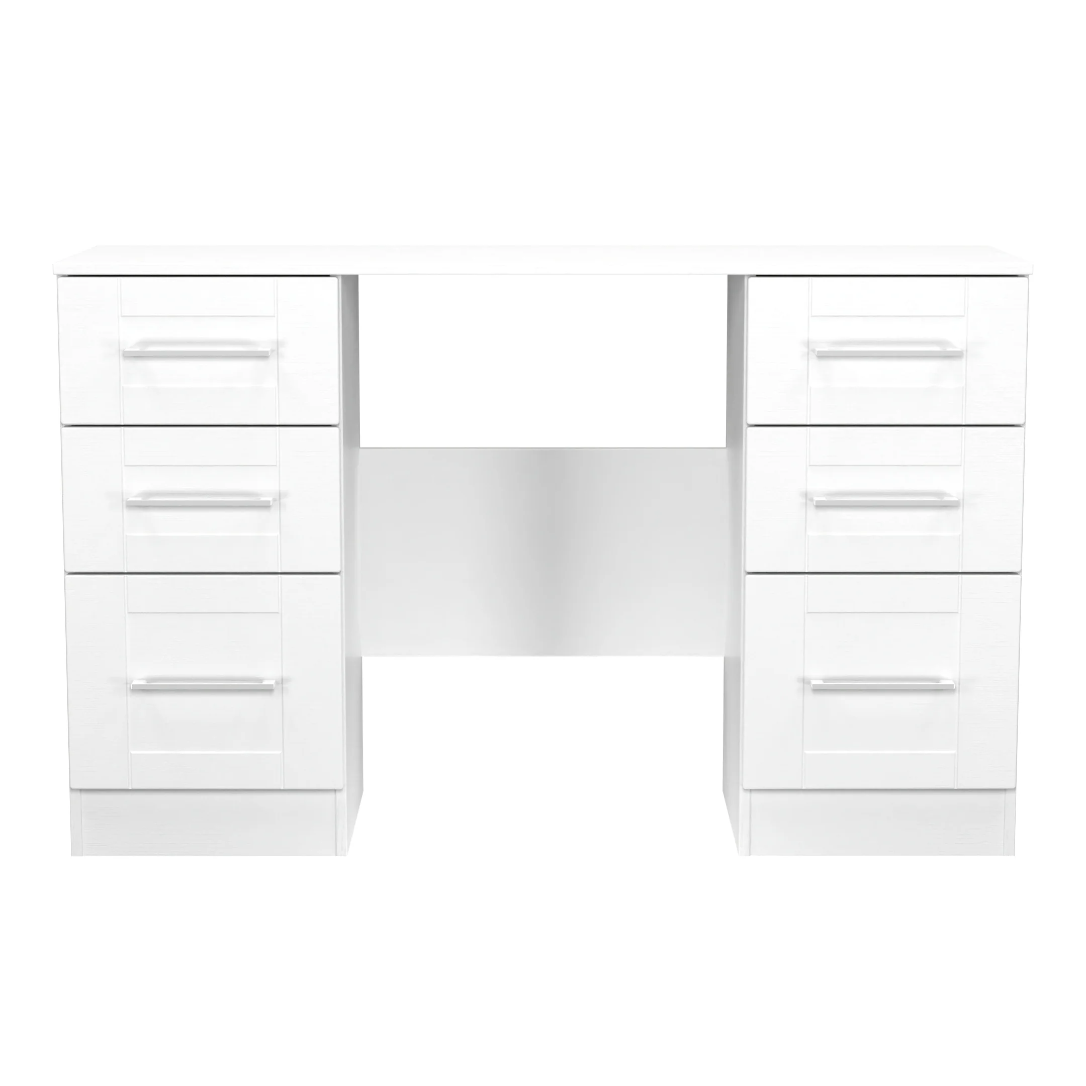 Malton Ready Assembled Double Pedestal Desk in White Ash - Image 2