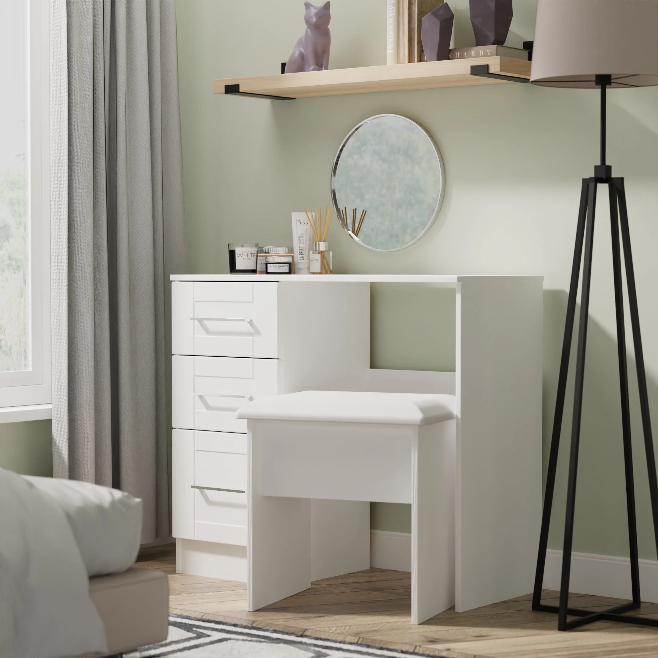 Malton Ready Assembled Stool in White Ash