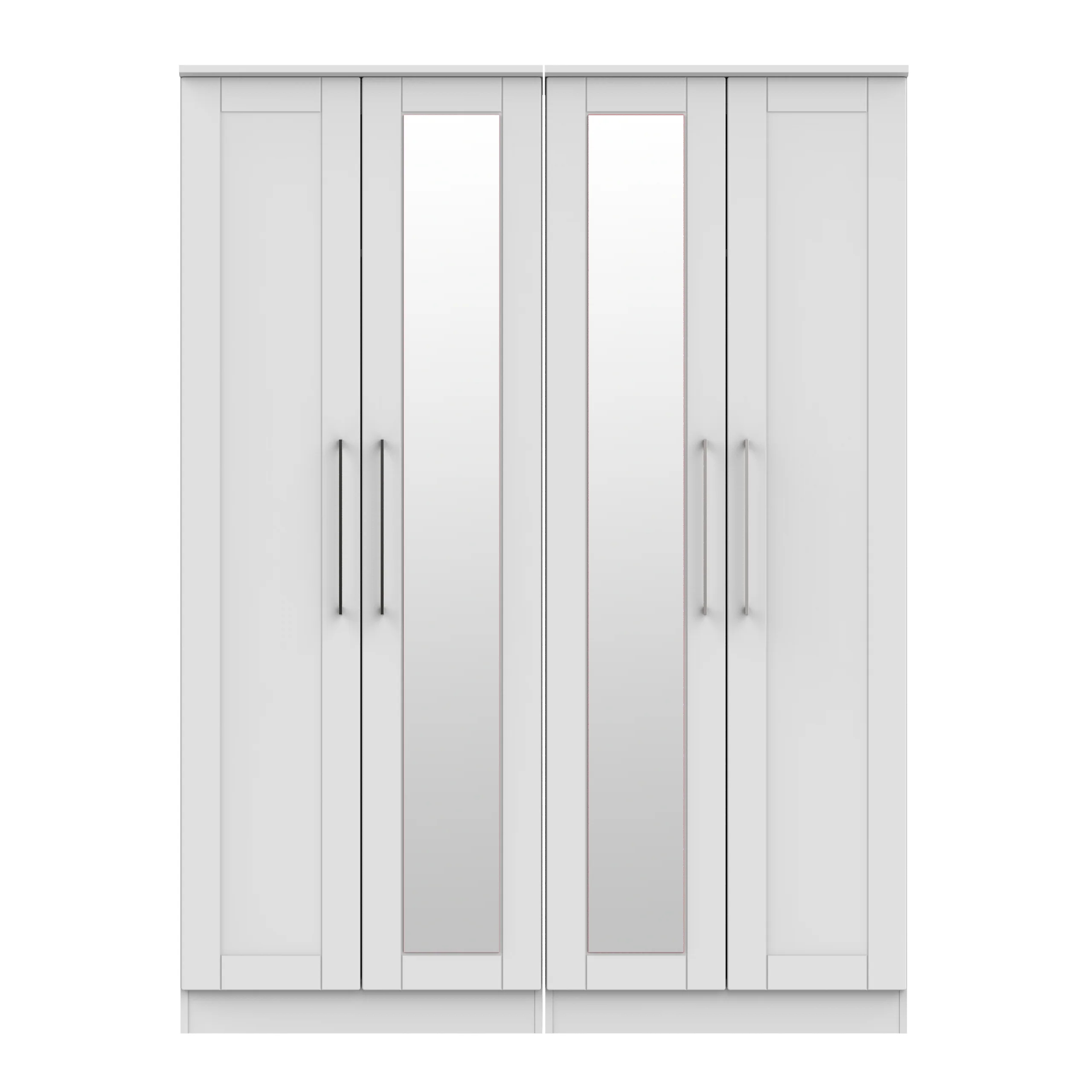 Malton Ready Assembled Tall 4 Door 2 Centre Mirrors in Grey Ash - Image 8