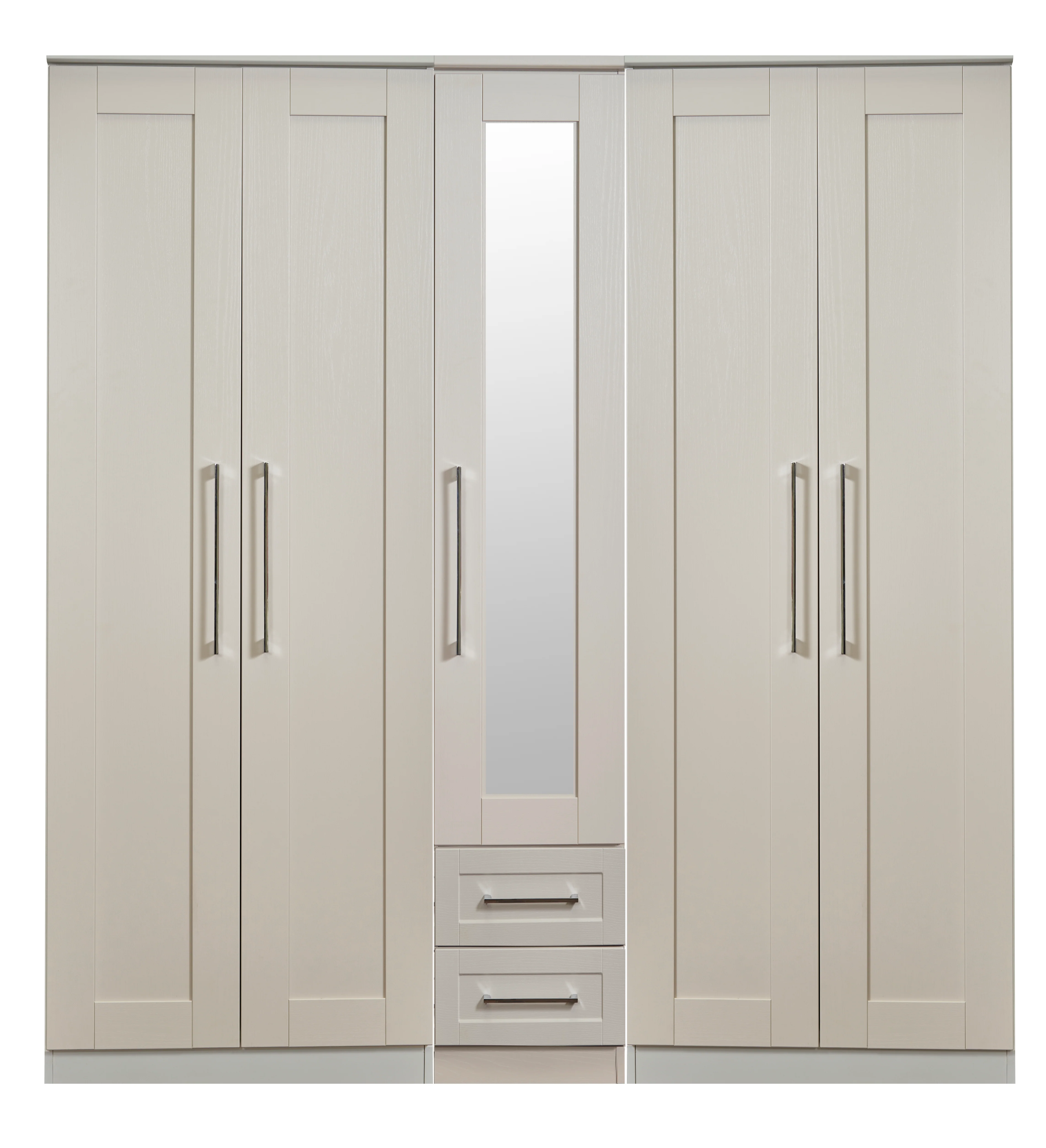 Malton Ready Assembled Tall 5 Door 2 Drawer 1 Mirror Wardrobe in Kashmir Ash - Image 10