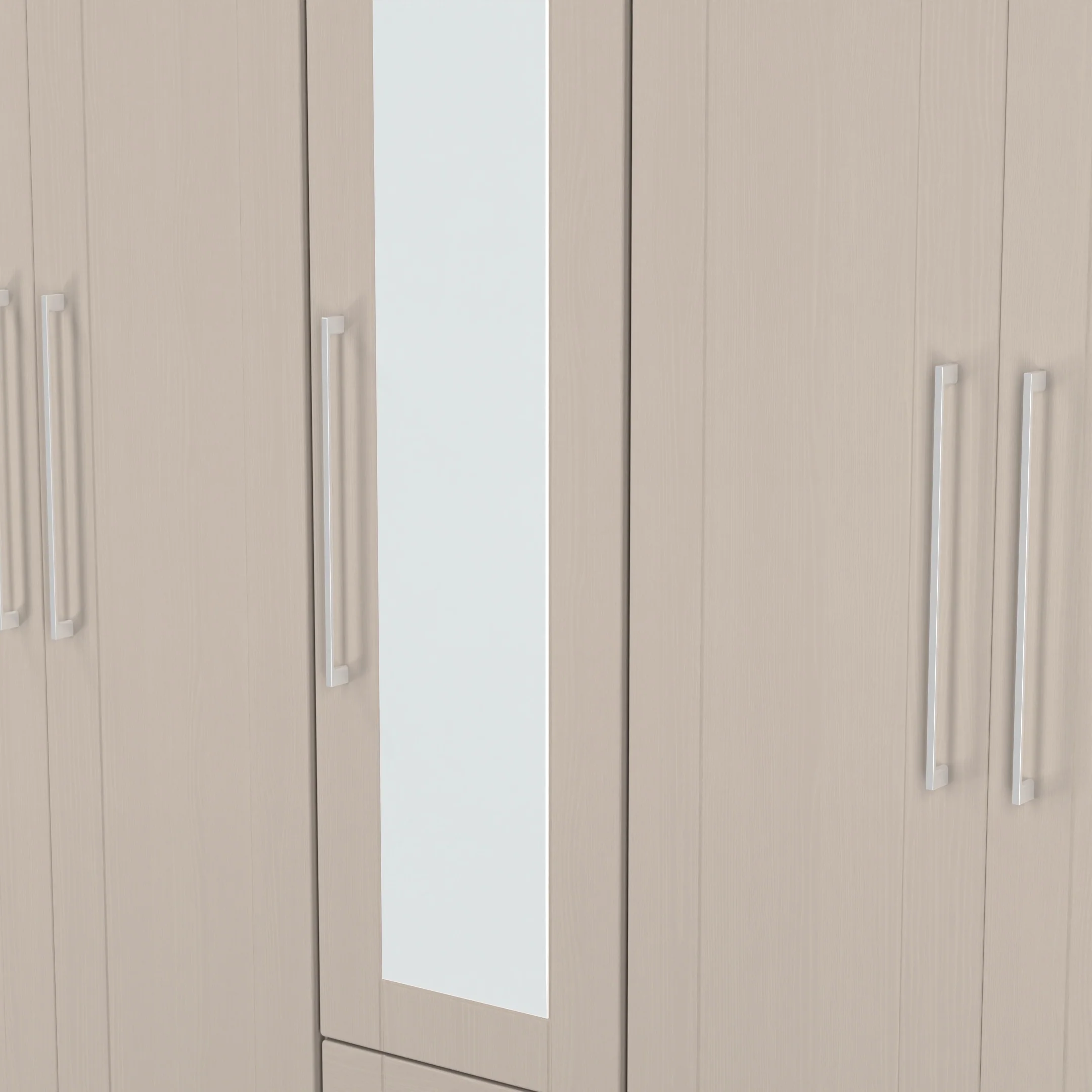 Malton Ready Assembled Tall 5 Door 2 Drawer 1 Mirror Wardrobe in Kashmir Ash - Image 5
