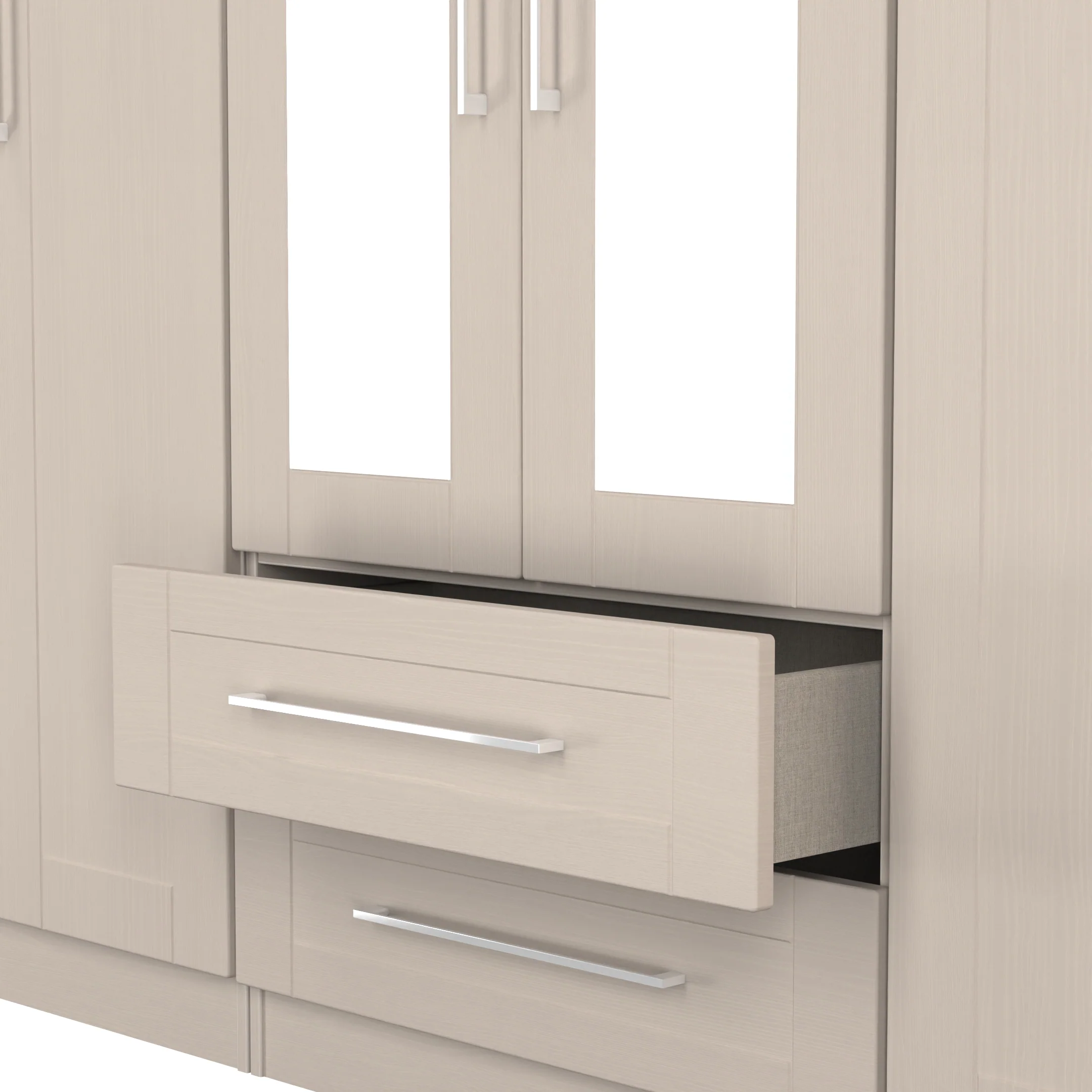 Malton Ready Assembled Tall 6 Door 2 Drawer 2 Mirror Wardrobe In Kashmir Ash - Image 8