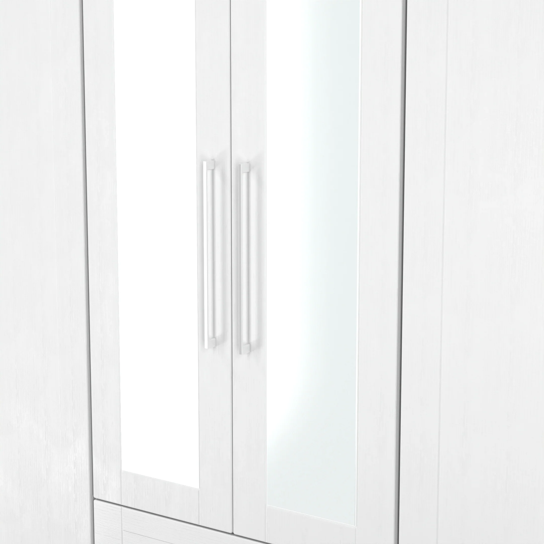 Malton Ready Assembled Tall 6 Door 2 Drawer 2 Mirror Wardrobe In White Ash - Image 5