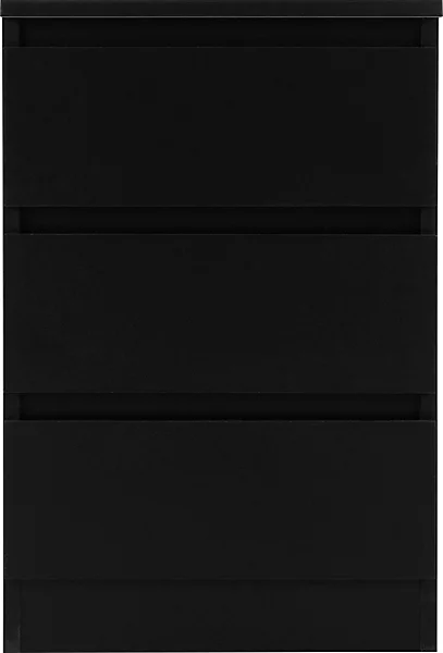 MALVERN 3 DRAWER BEDSIDE - BLACK - Image 3
