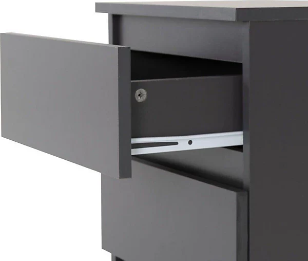 MALVERN 3 DRAWER BEDSIDE - GREY - Image 5