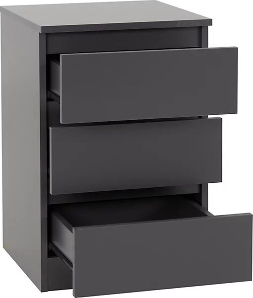 MALVERN 3 DRAWER BEDSIDE - GREY - Image 6