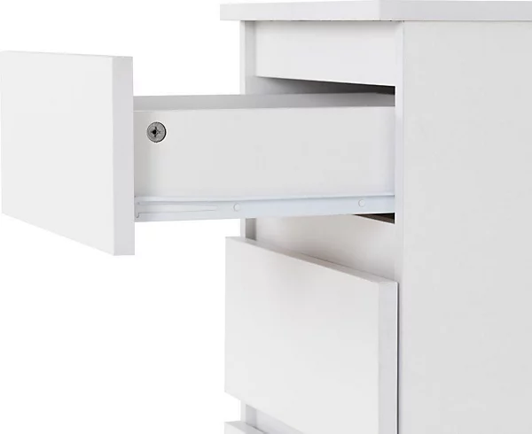 MALVERN 3 DRAWER BEDSIDE - WHITE - Image 5