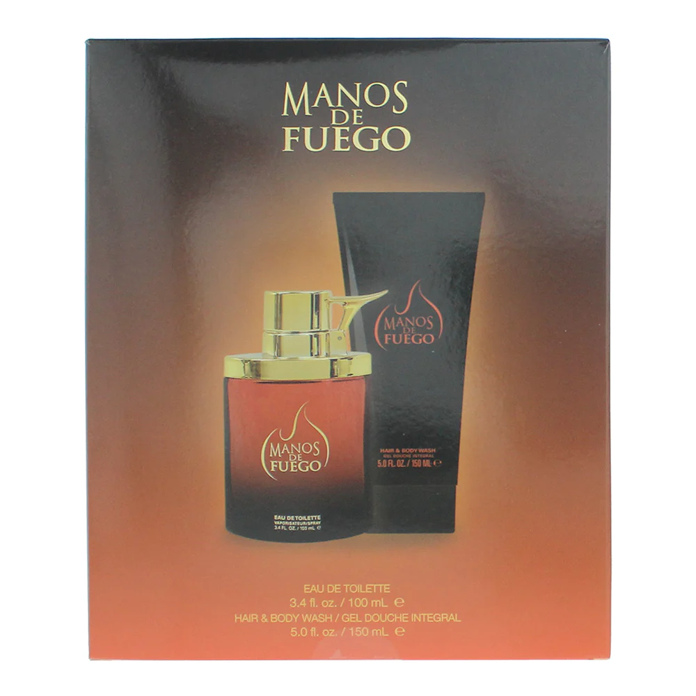 Manos De Fuego Caliente 2 Piece Gift Set: Eau De Toilette 100ml - Hair & Body Wash - Image 4