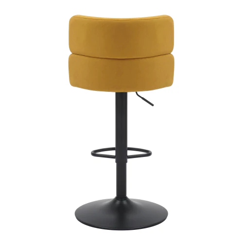 Mason Brushed Velvet Mustard/Black Bar Stool - Image 5