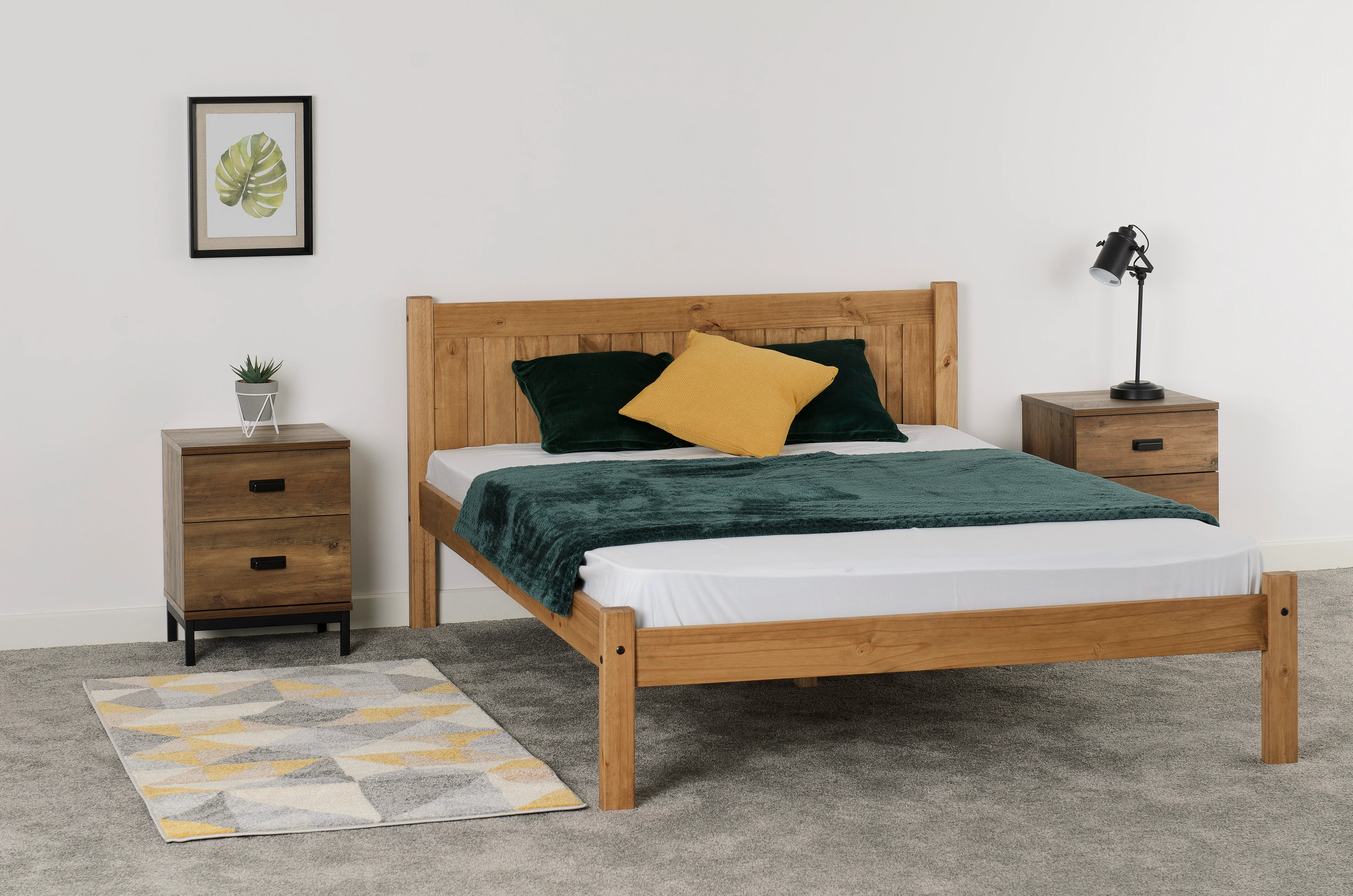 MAYA 4'6" DOUBLE BED - DISTRESSED WAXED PINE - Image 10