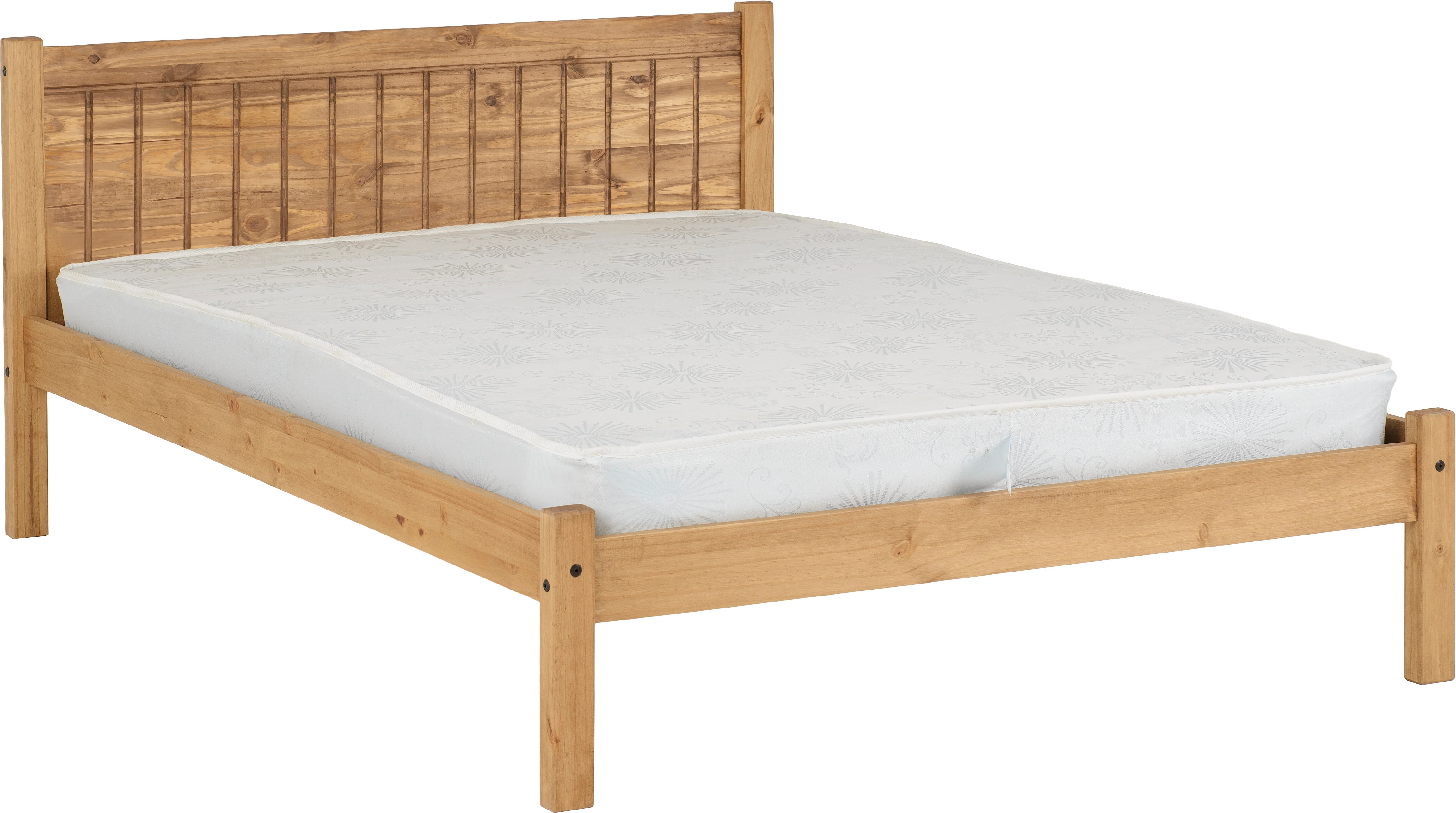MAYA 4'6" DOUBLE BED - DISTRESSED WAXED PINE - Image 2