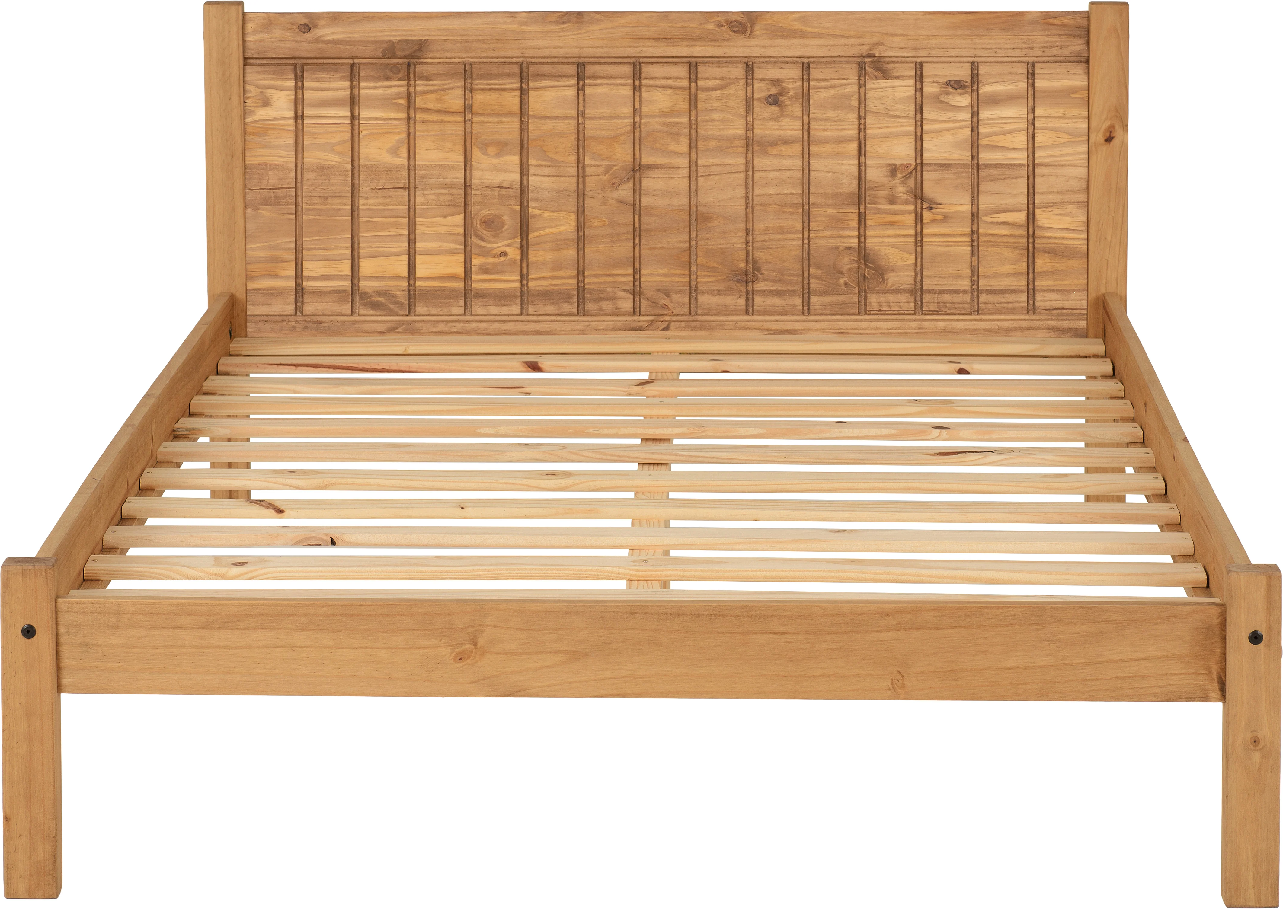 MAYA 4'6" DOUBLE BED - DISTRESSED WAXED PINE - Image 3