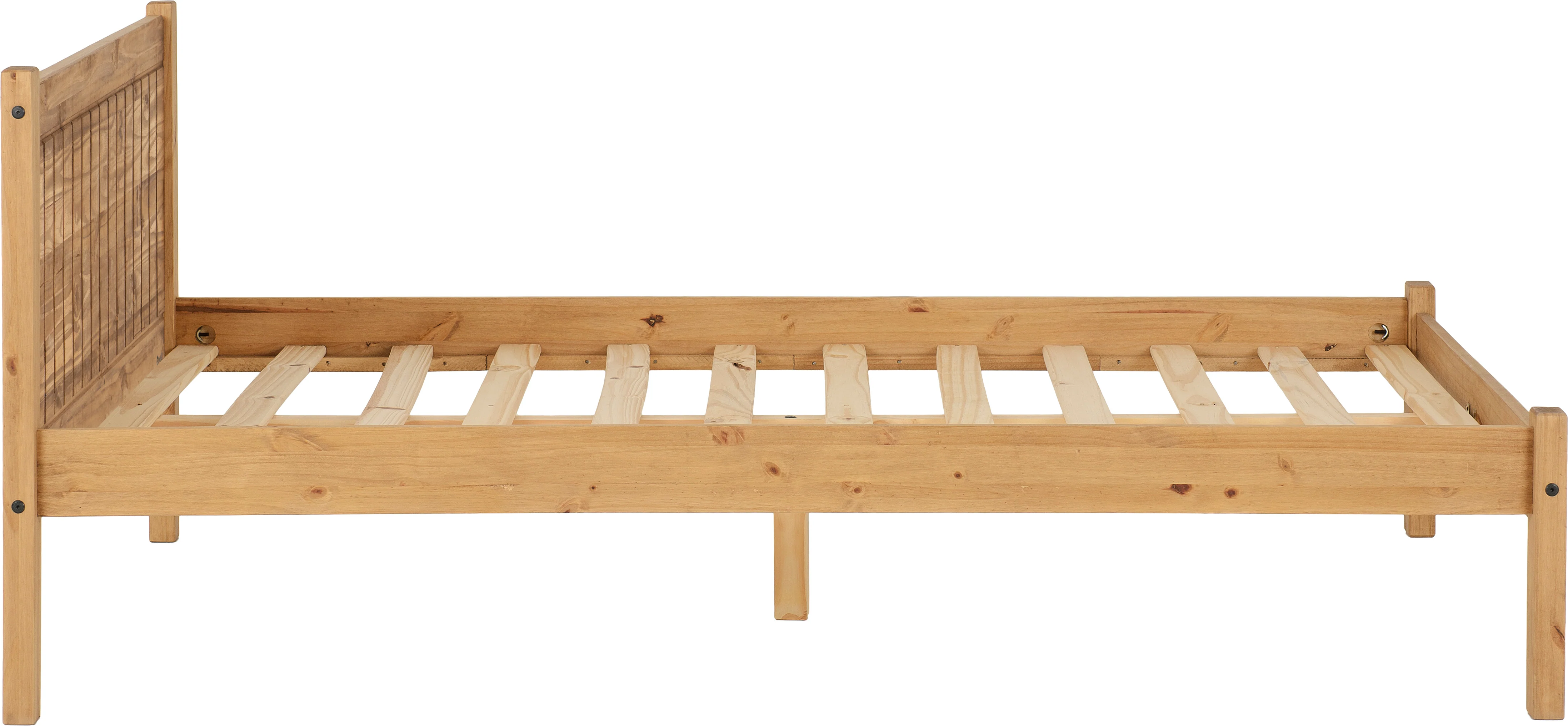 MAYA 4'6" DOUBLE BED - DISTRESSED WAXED PINE - Image 4