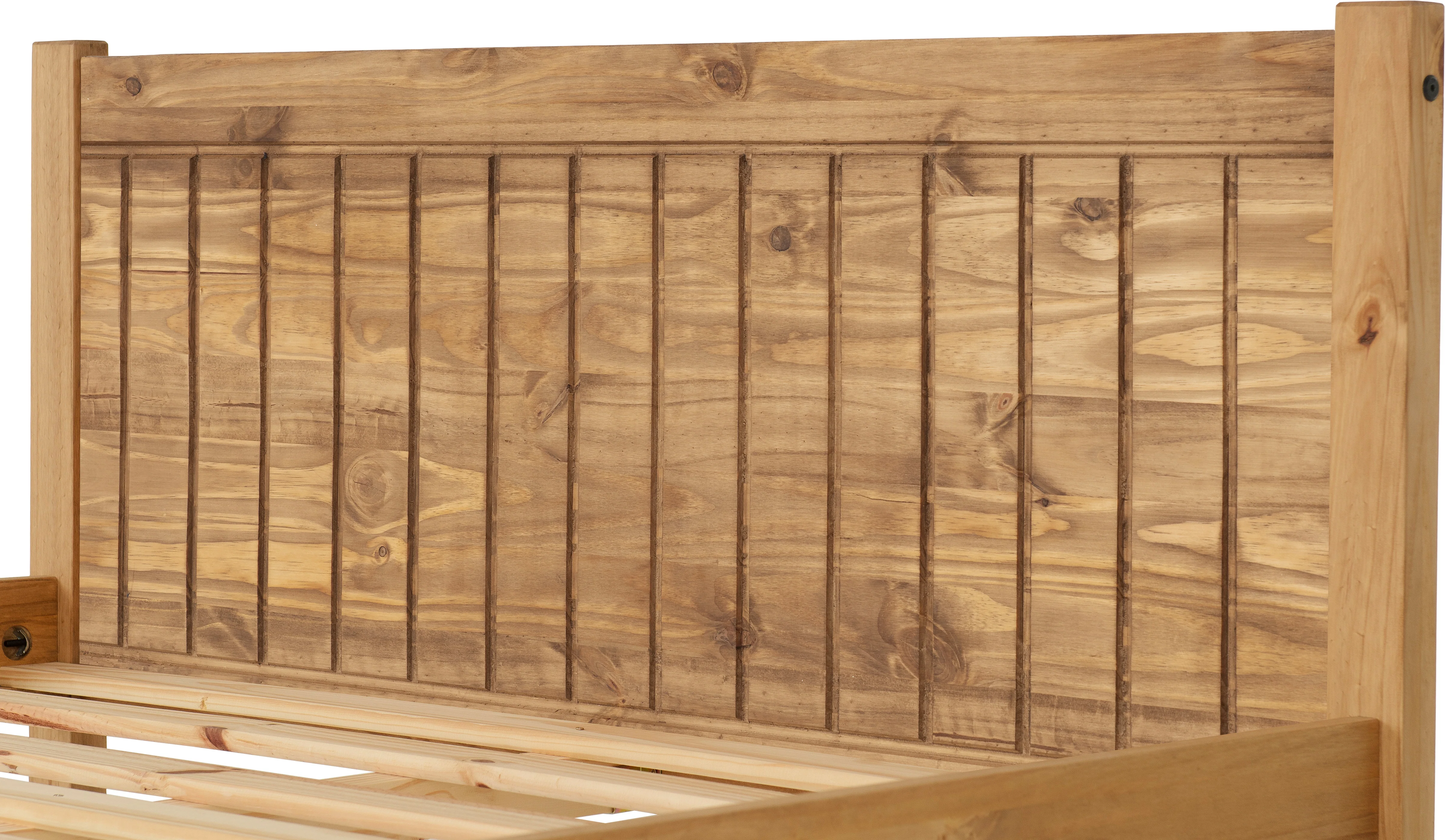 MAYA 4'6" DOUBLE BED - DISTRESSED WAXED PINE - Image 7