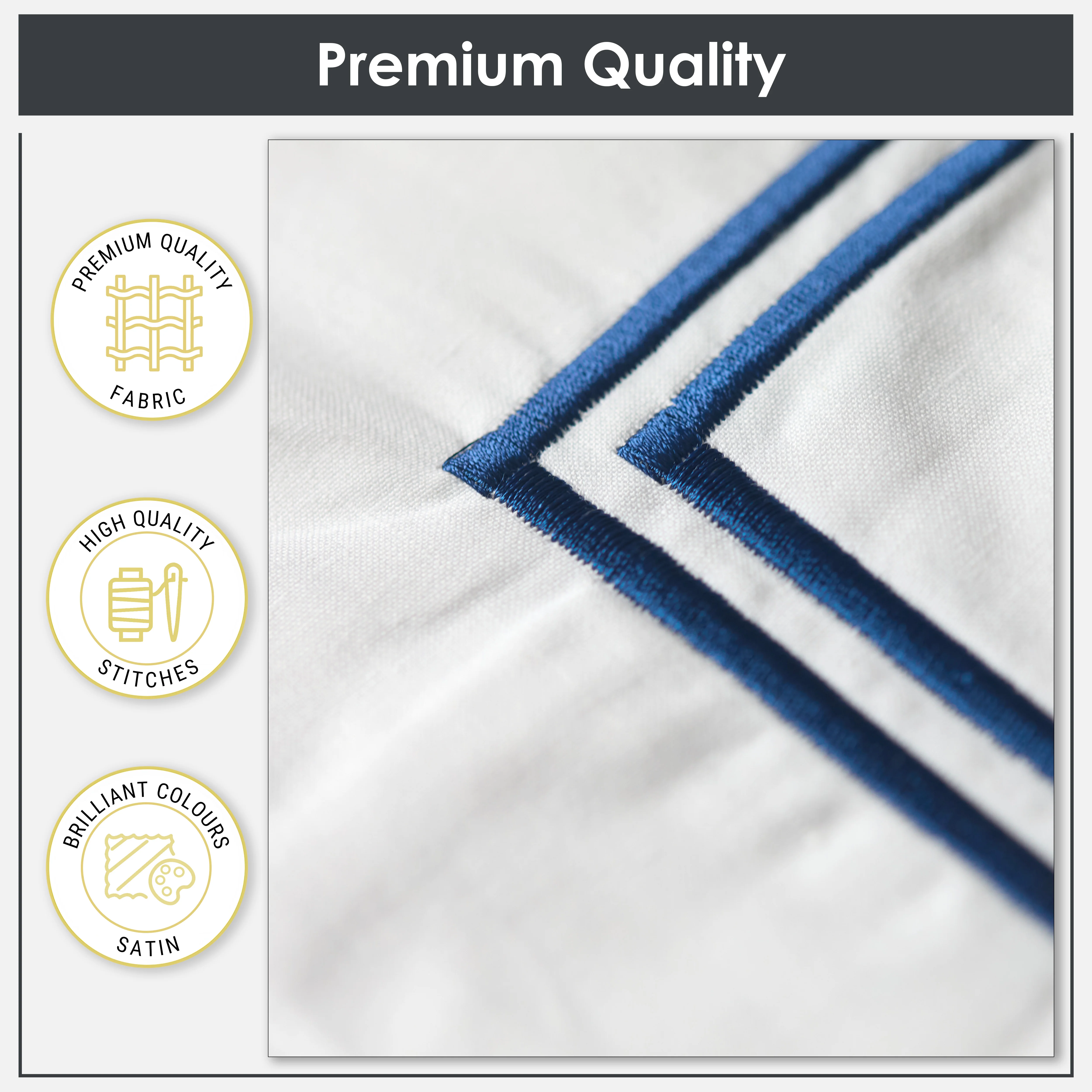 Mayfair - Embroidered Duvet Set With Oxford Pillowcase In Navy - Image 3