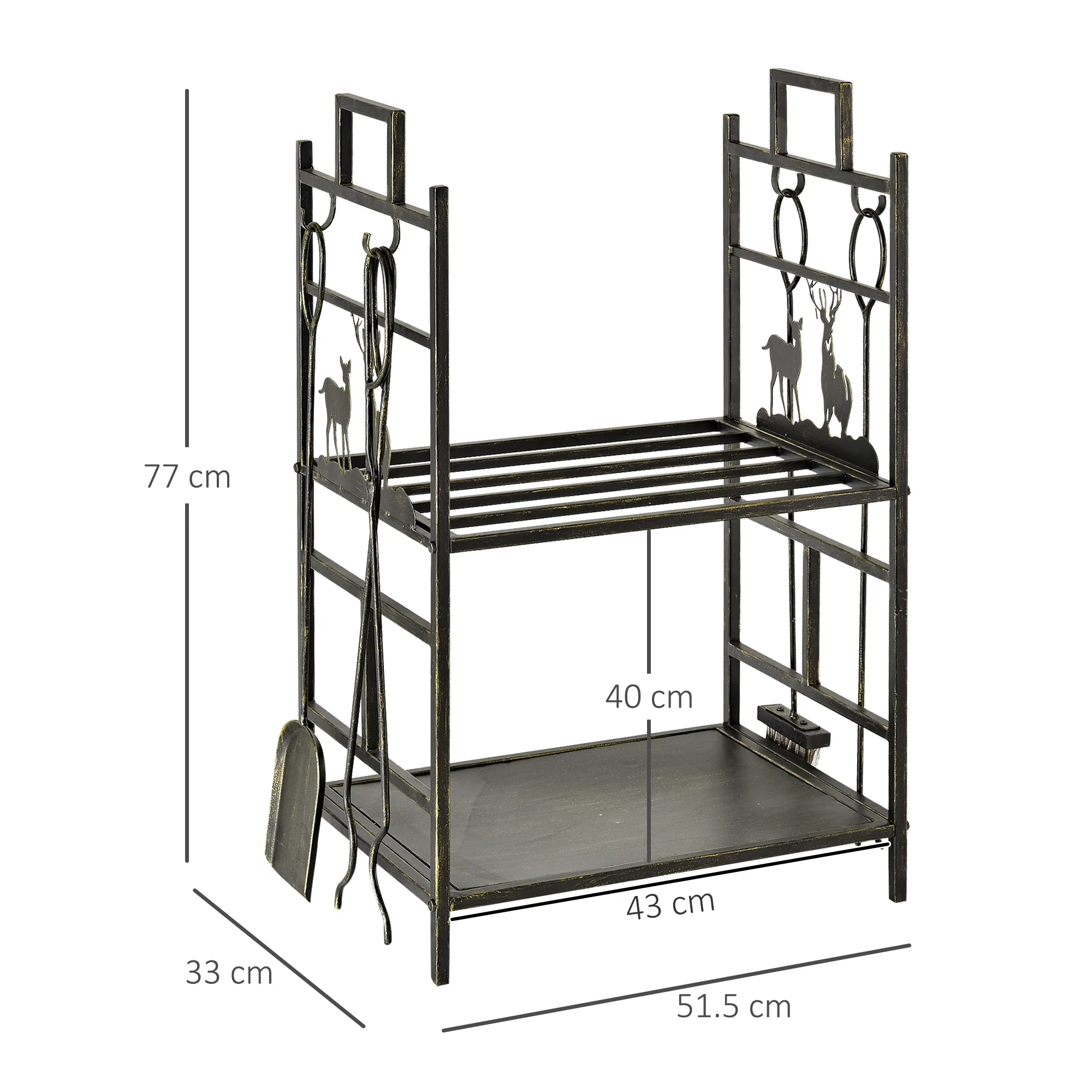 Metal Firewood Log Holder 2 Tier Firewood Rack - Image 5