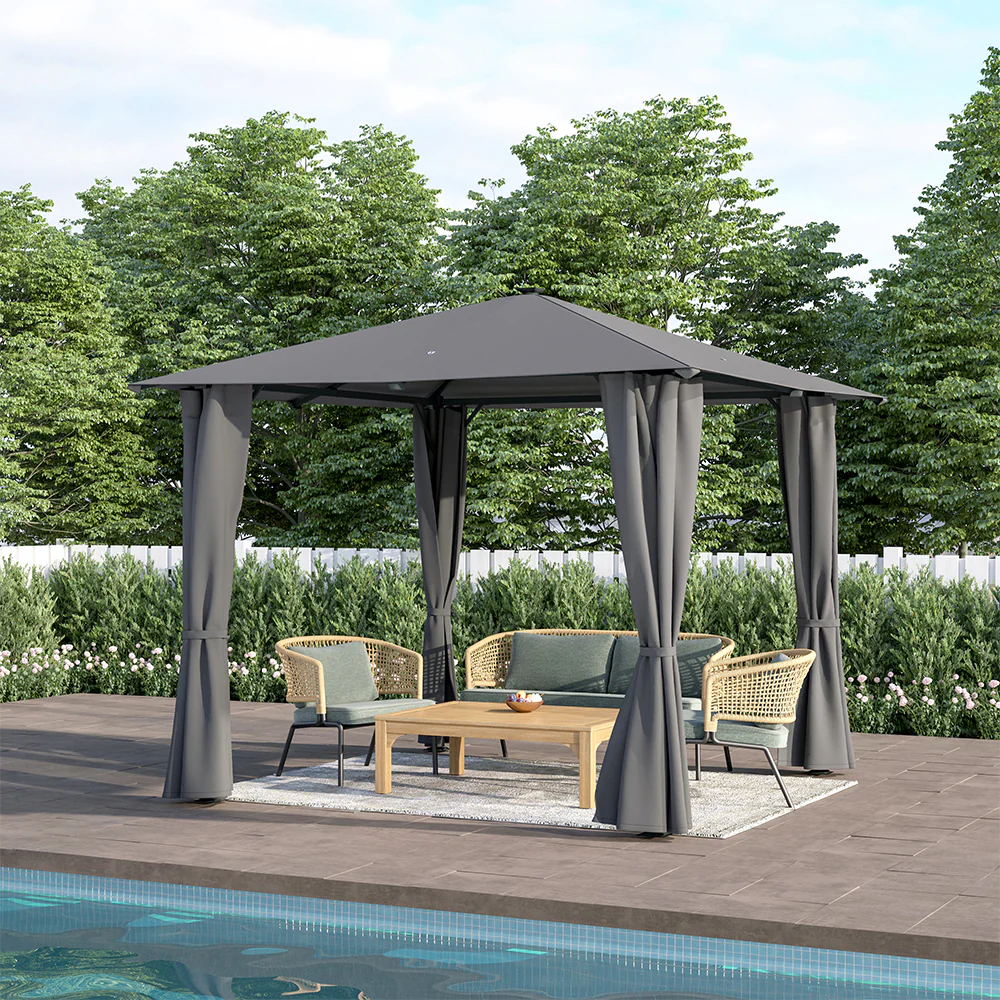 Metal Gazebo with Lights - Image 2