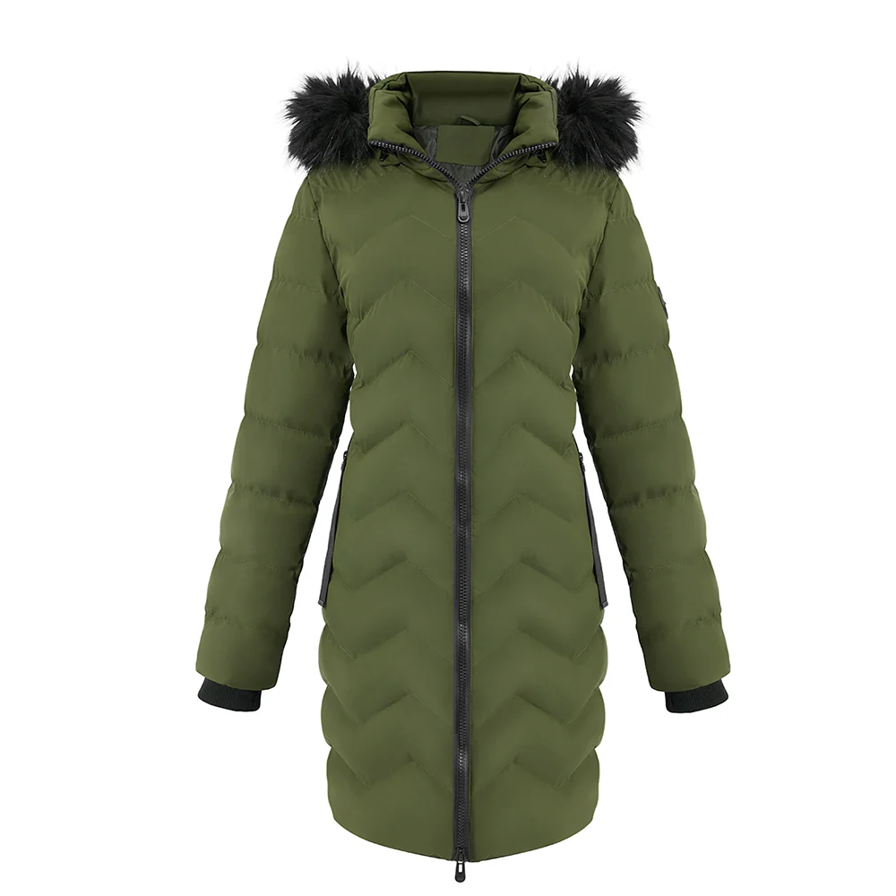 Mid-Length Coat with Detachable Hood - Image 3