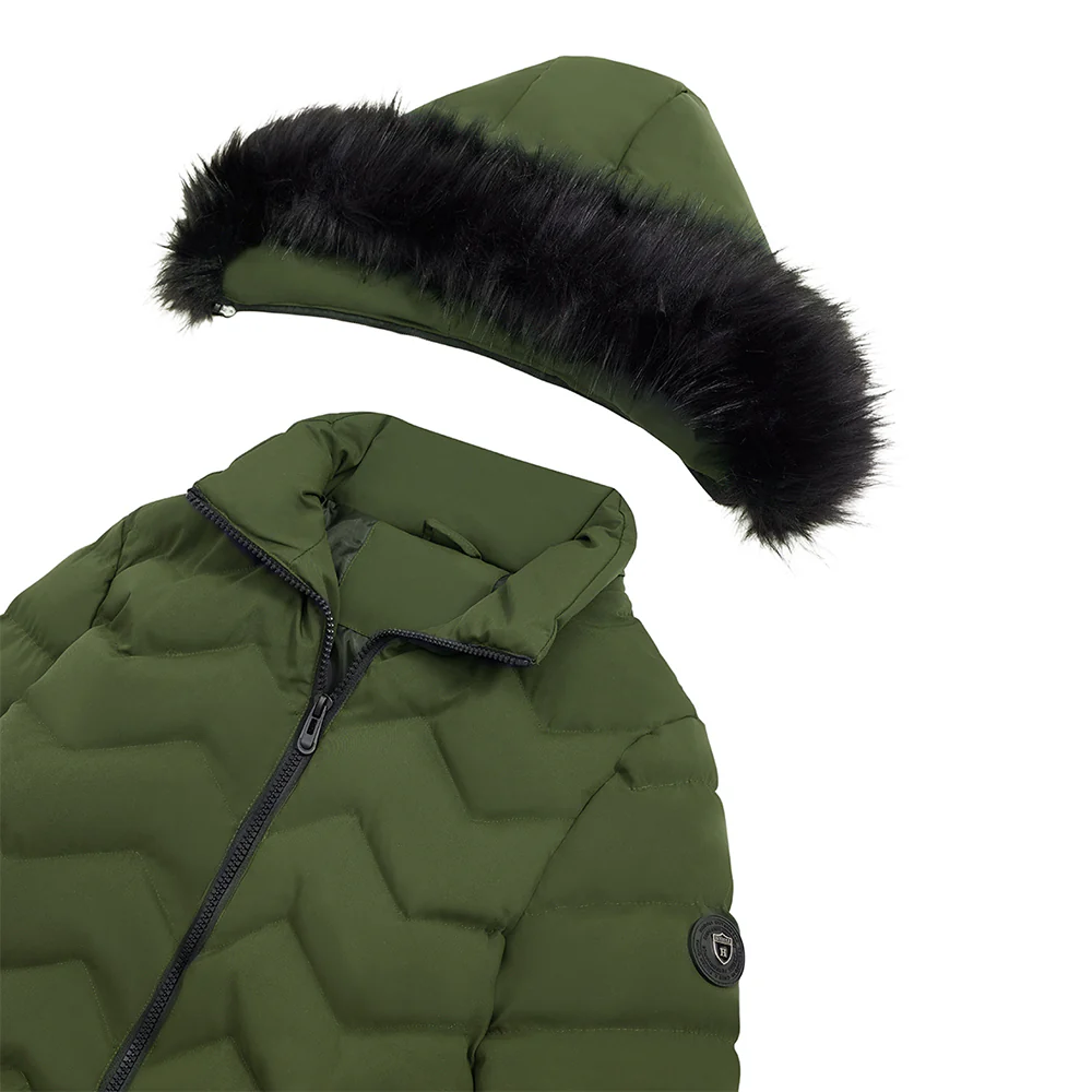 Mid-Length Coat with Detachable Hood - Image 6