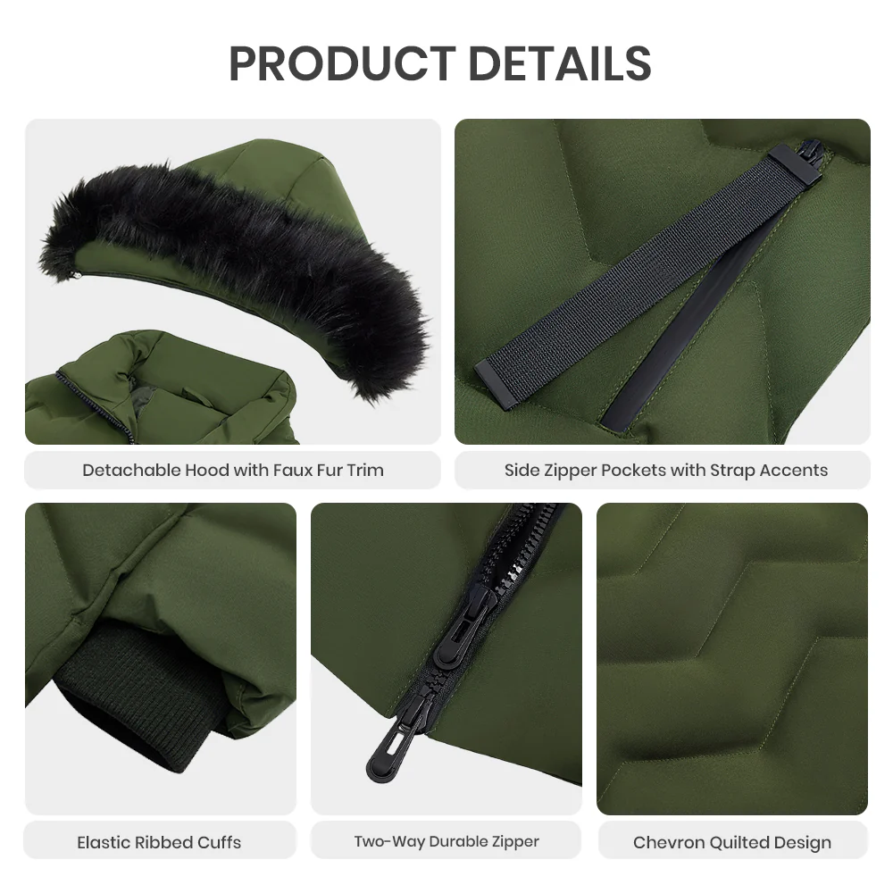 Mid-Length Coat with Detachable Hood - Image 7