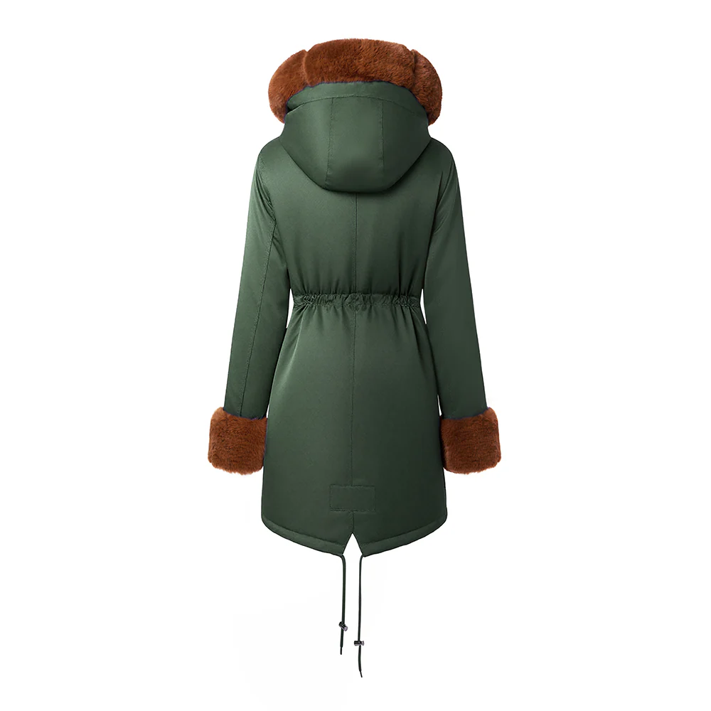 Mid-Length Hooded Coat With Drawstring Waist - Image 4
