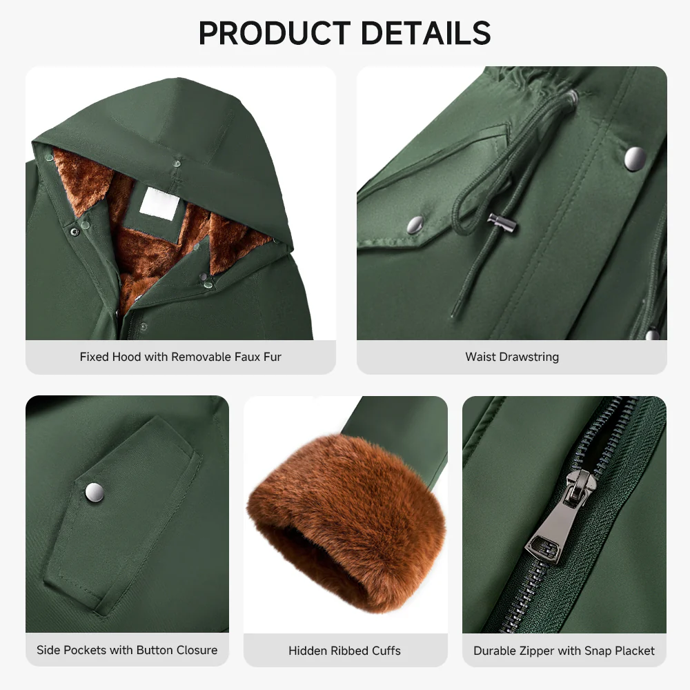 Mid-Length Hooded Coat With Drawstring Waist - Image 8