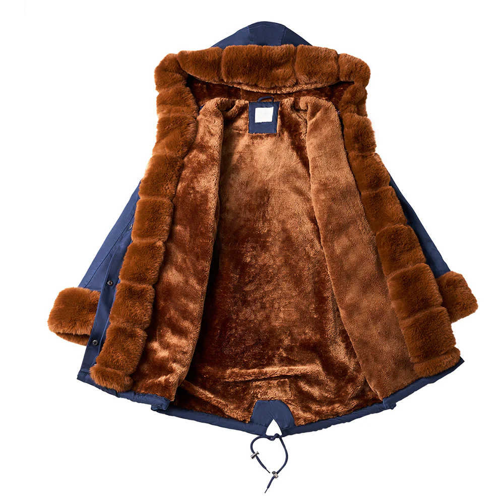 Mid-Length Hooded Coat With Drawstring Waist - Image 5