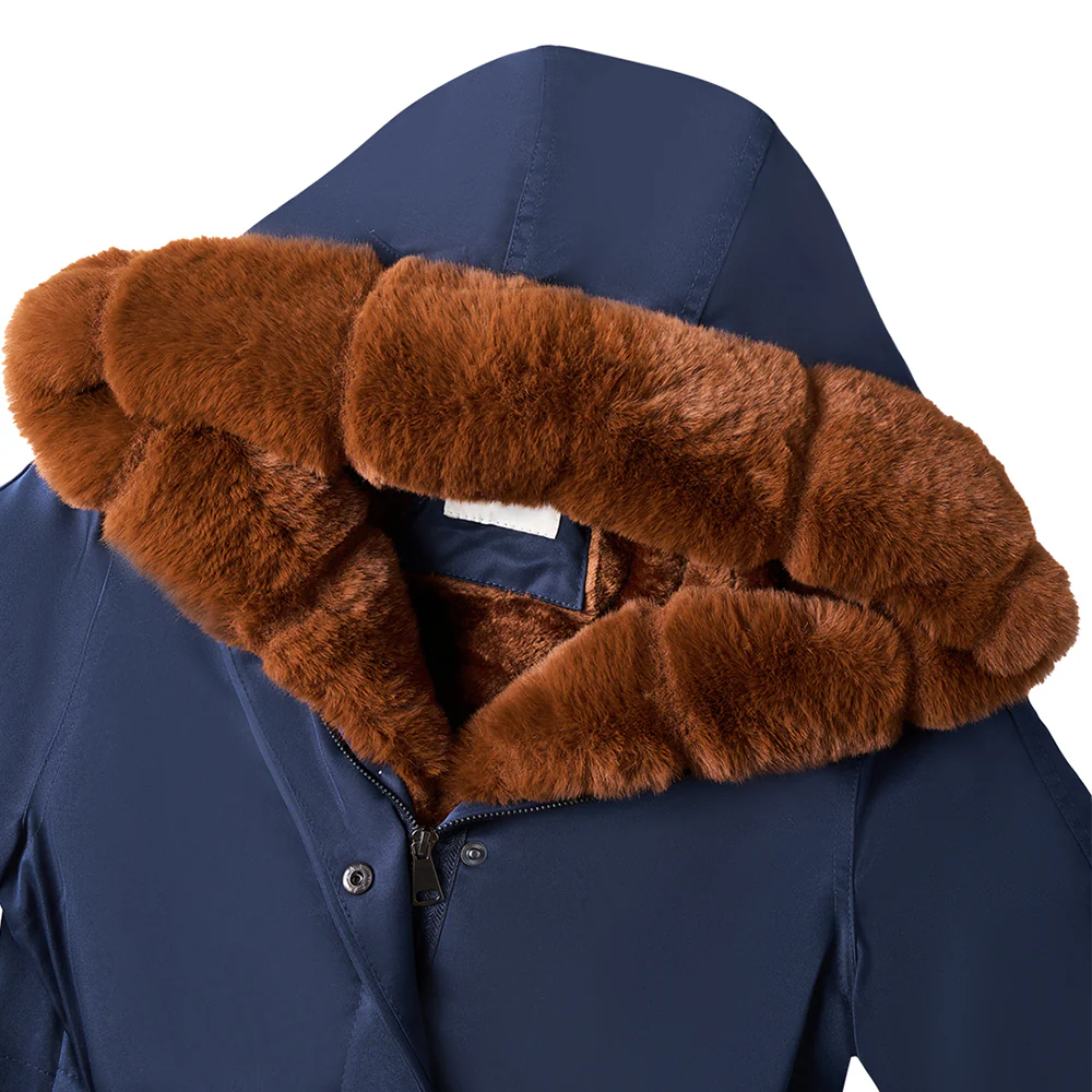Mid-Length Hooded Coat With Drawstring Waist - Image 7