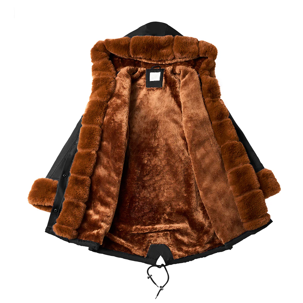 Mid-Length Hooded Coat With Drawstring Waist - Image 5