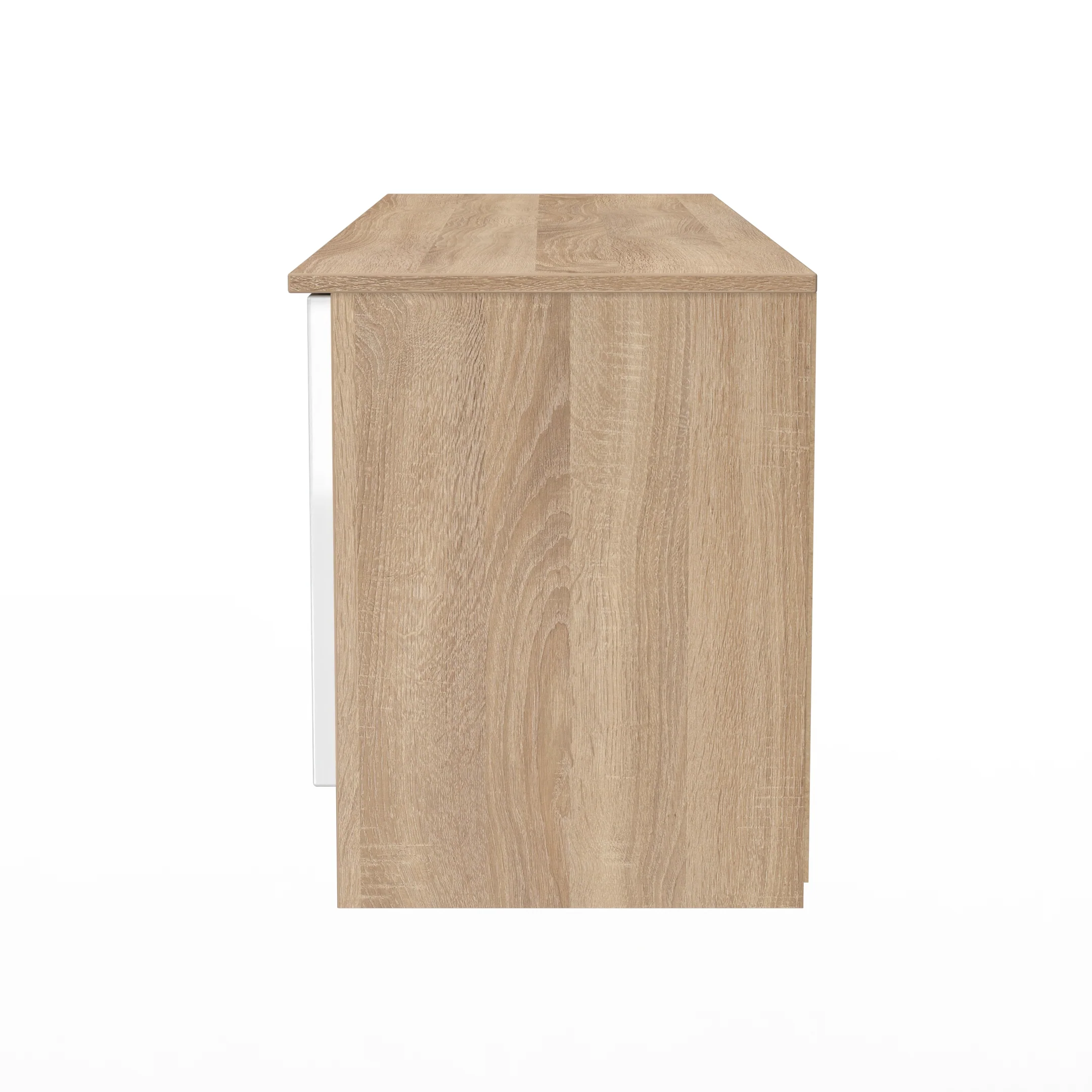 Milan 2 Door 2 Drawer Superwide TV Unit in White Gloss & Bardolino Oak - Ready Assembled - Image 3